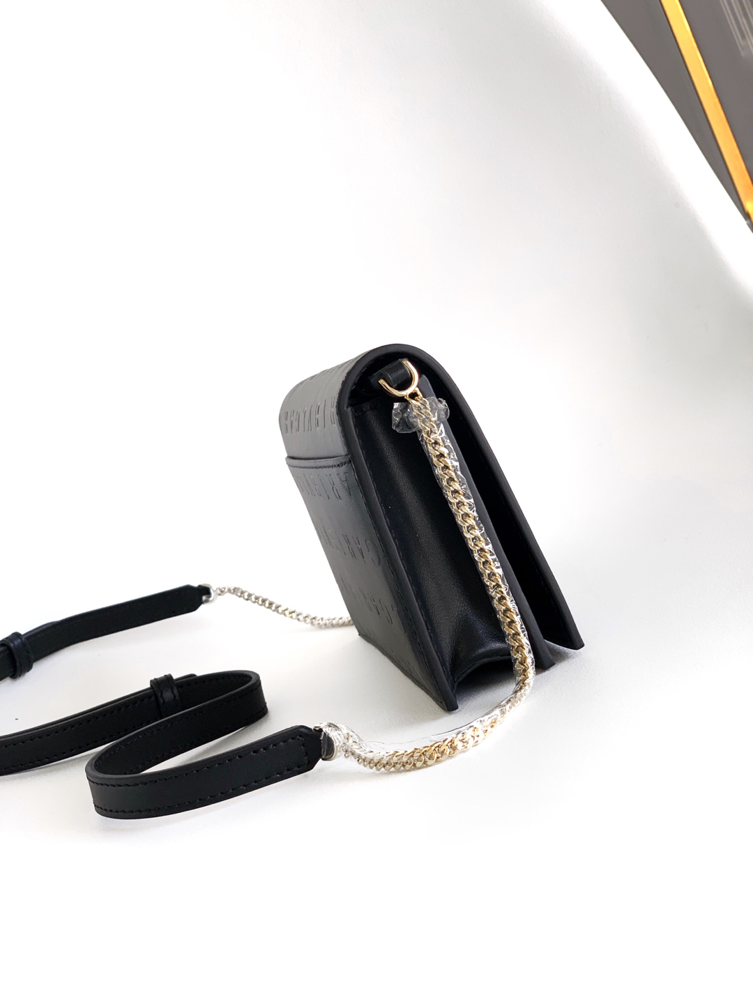 BVLGARI Logo Infinite Chain Wallet Shoulder Bag Calfskin, Black 291748 | eBay