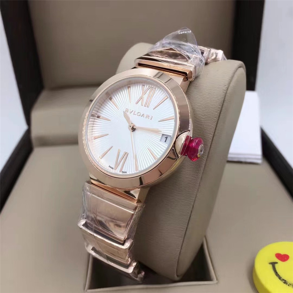 Bvlgari Rose Gold White Dial - Ladies Watch - Image 2