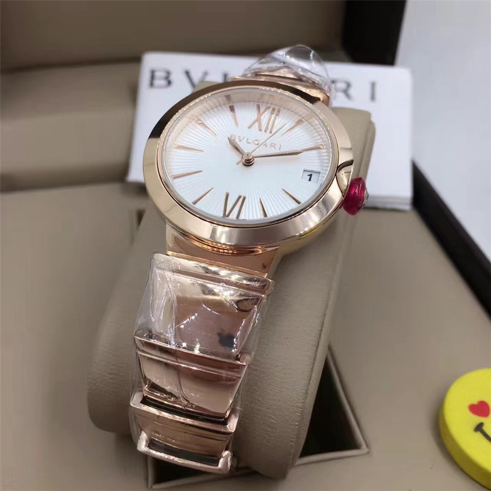 Bvlgari Rose Gold White Dial - Ladies Watch - Image 3