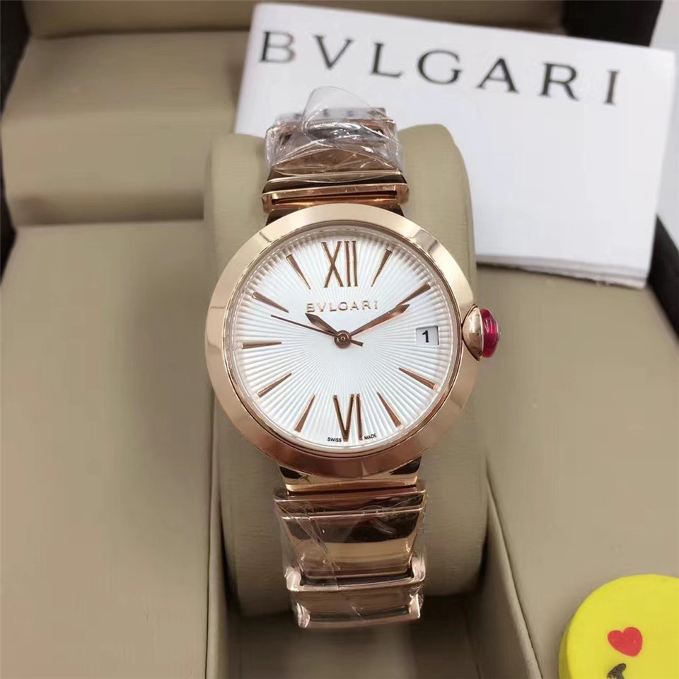 Bvlgari Rose Gold White Dial - Ladies Watch