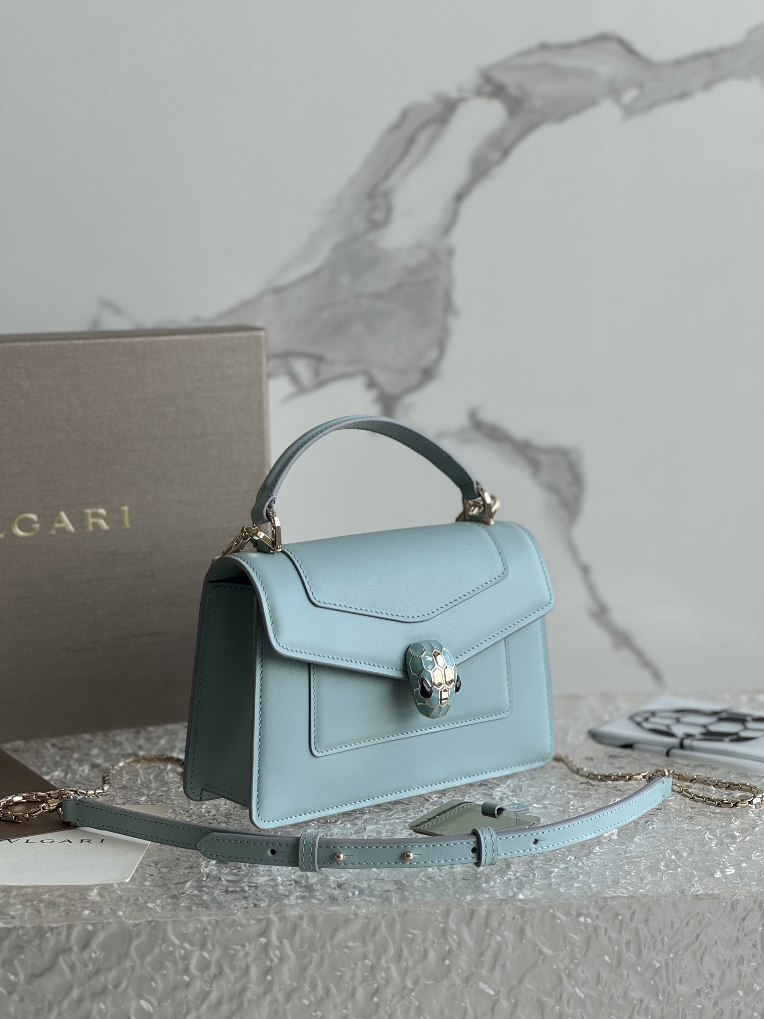 BVLGARI Mini Serpenti Forever Top-handle Bag in Blue | Bvlgari  00069