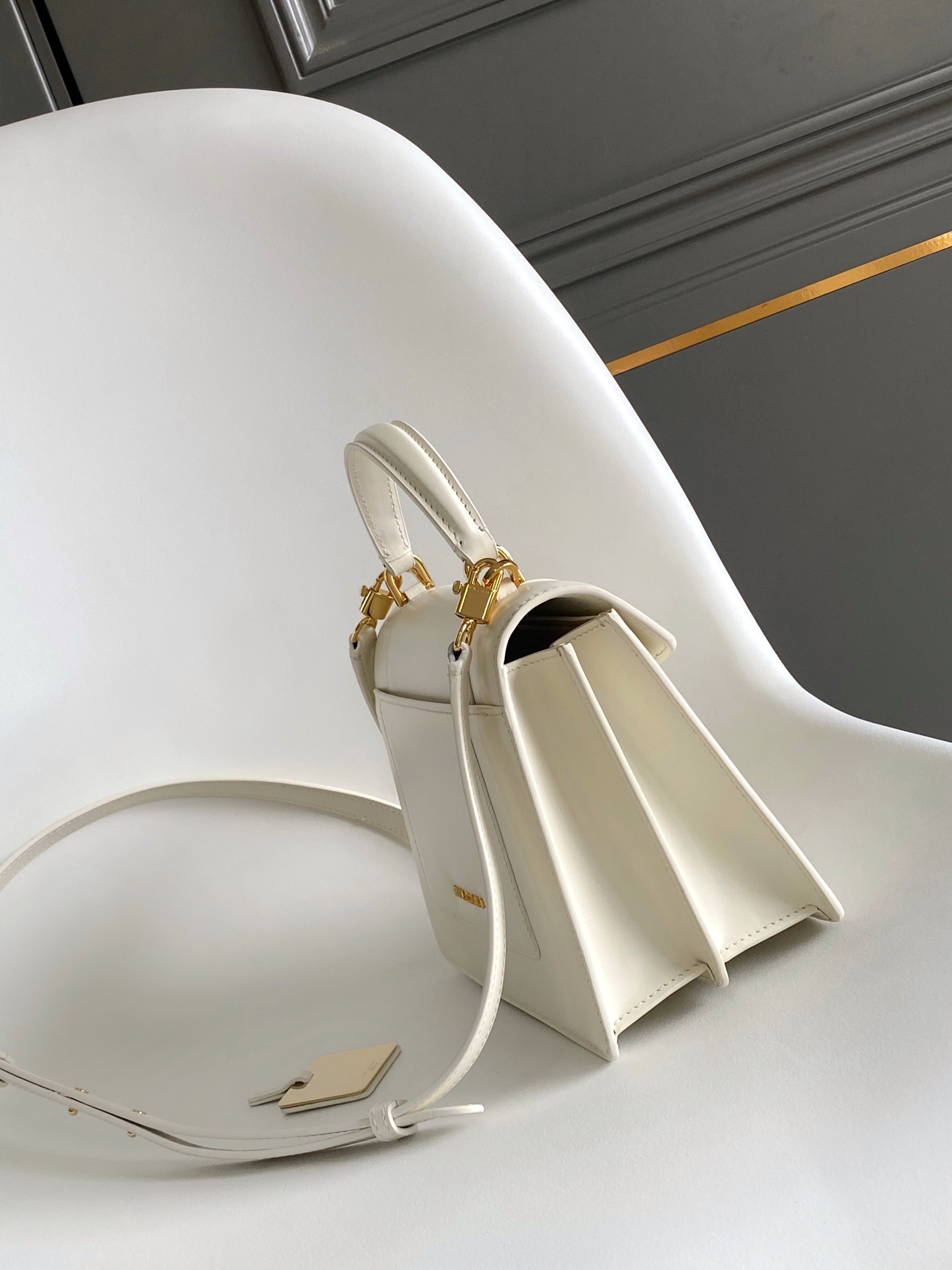 Bvlgari Serpenti Forever Patent Small Flap Bag -white