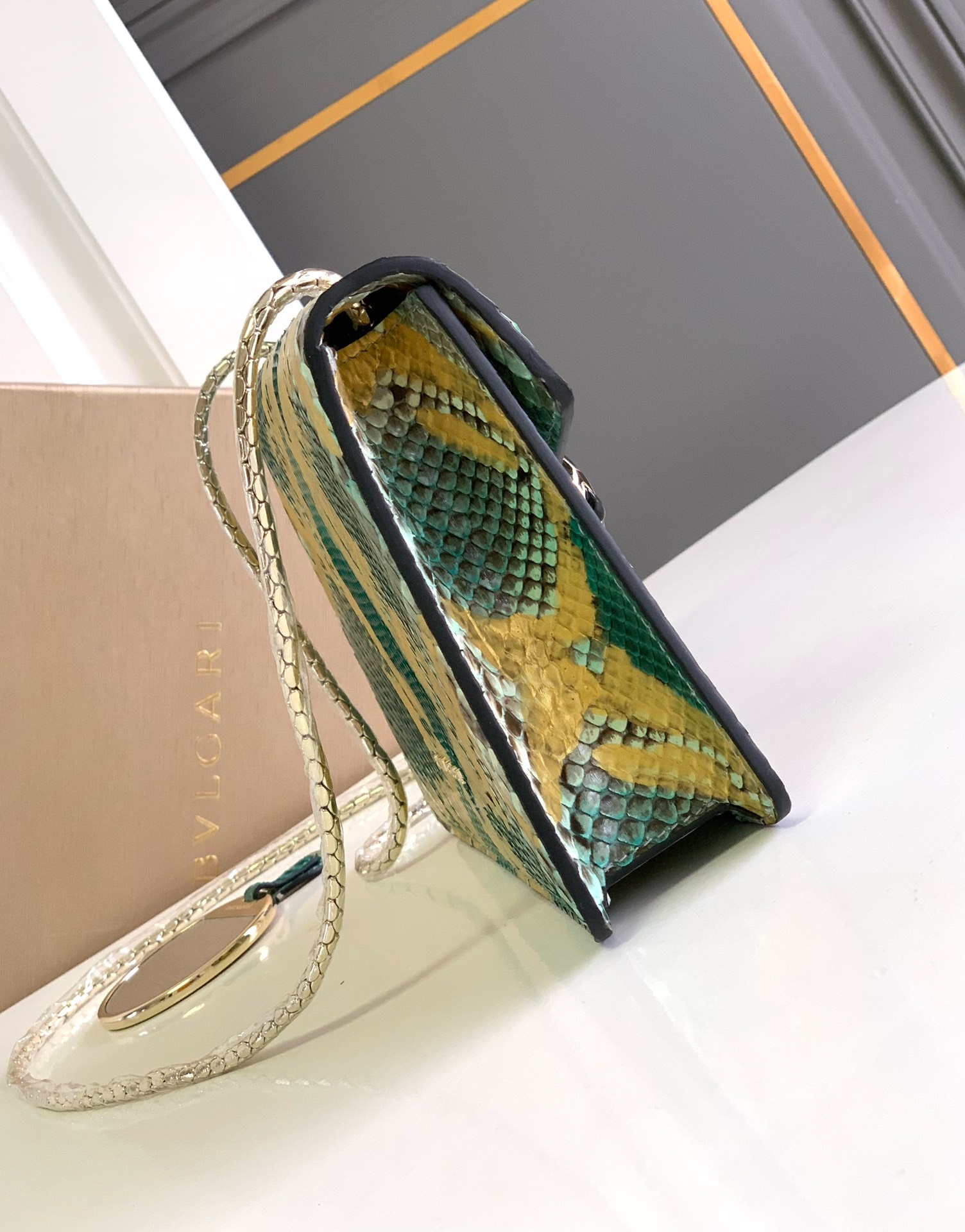 Bvlgari Serpenti Python Crossbody Bag - Jade Green