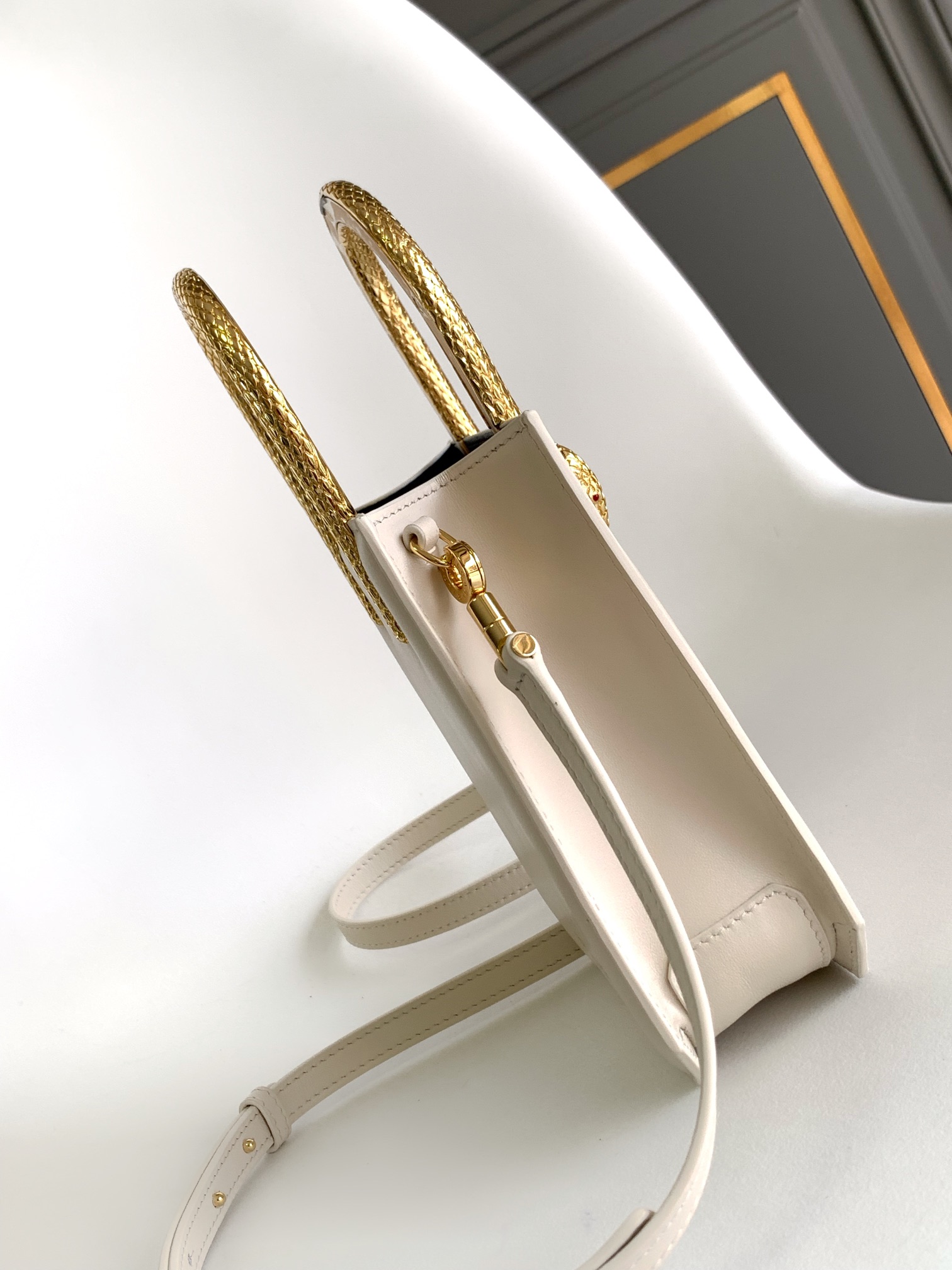 BVLGARI serpentine 292111 Cream Gold Calf Leather Bvlgari 0599