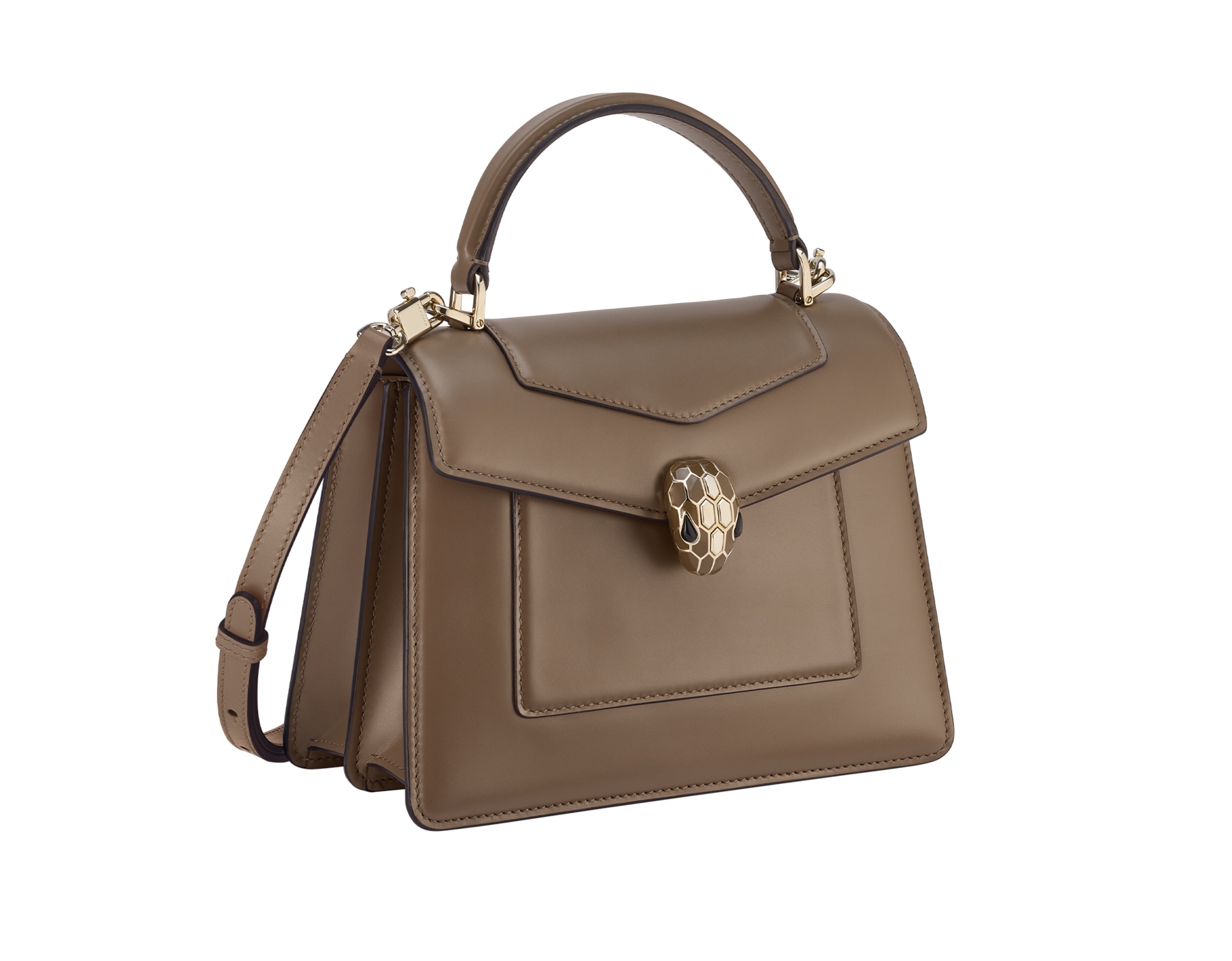 BVLGARI Sperpenti Forever Top Handle Black Small Bag