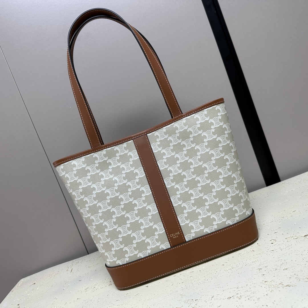 Celine Triomphe Canvas Cabas Brown