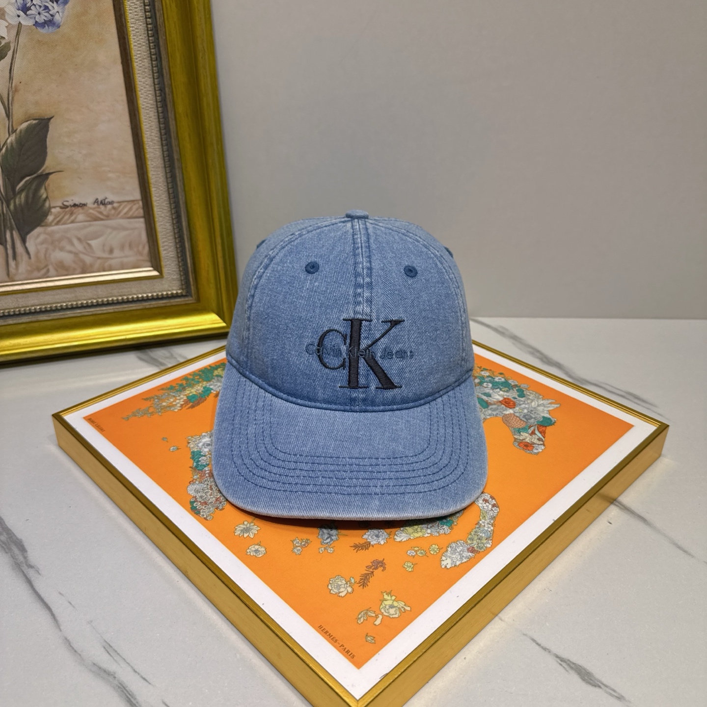 Calvin Klein Denim Cap - Calvin Klein Light Wash Denim Cap - CK Logo