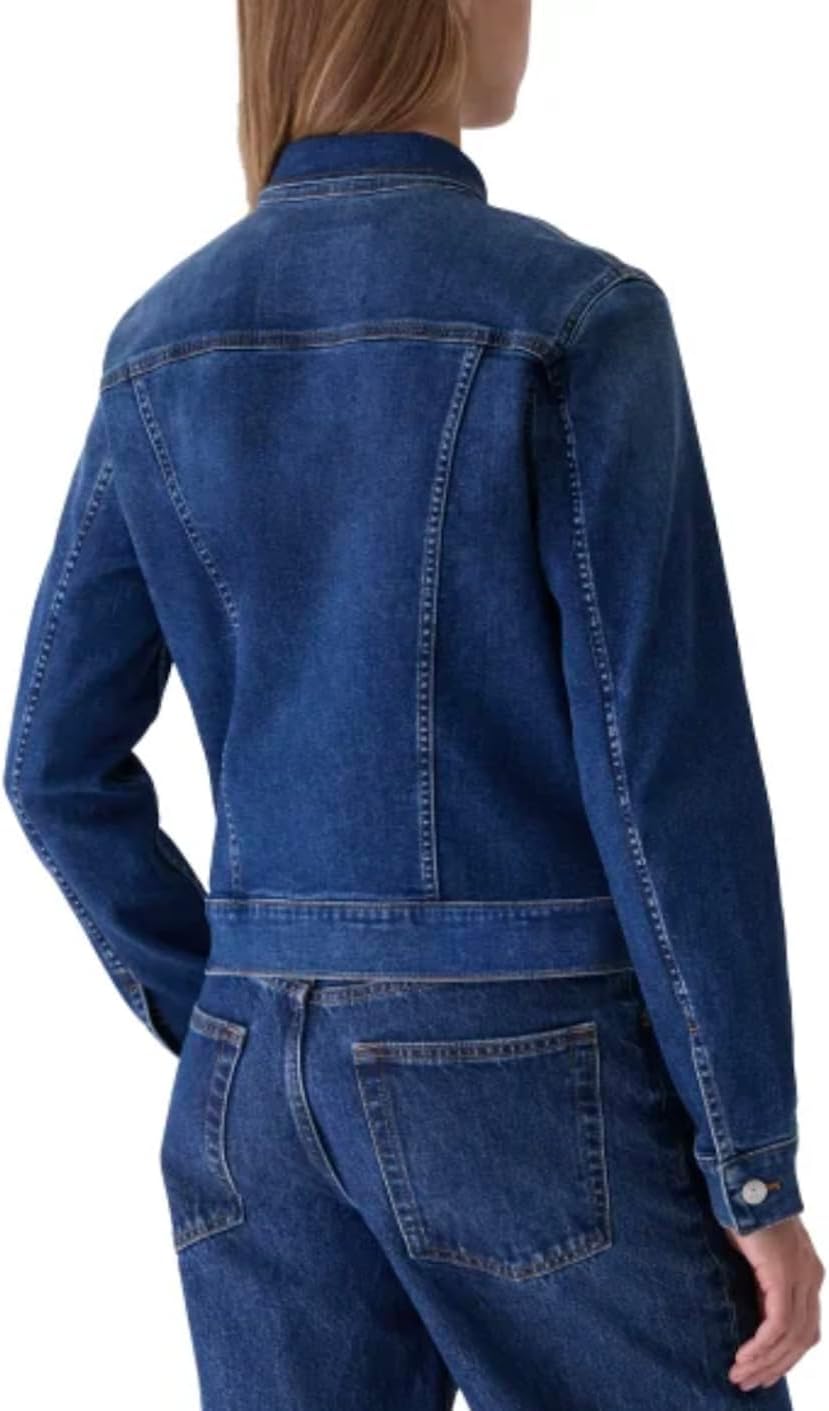 Calvin Klein Women’s Long Sleeve Button Up Denim Classic Trucker Jacket