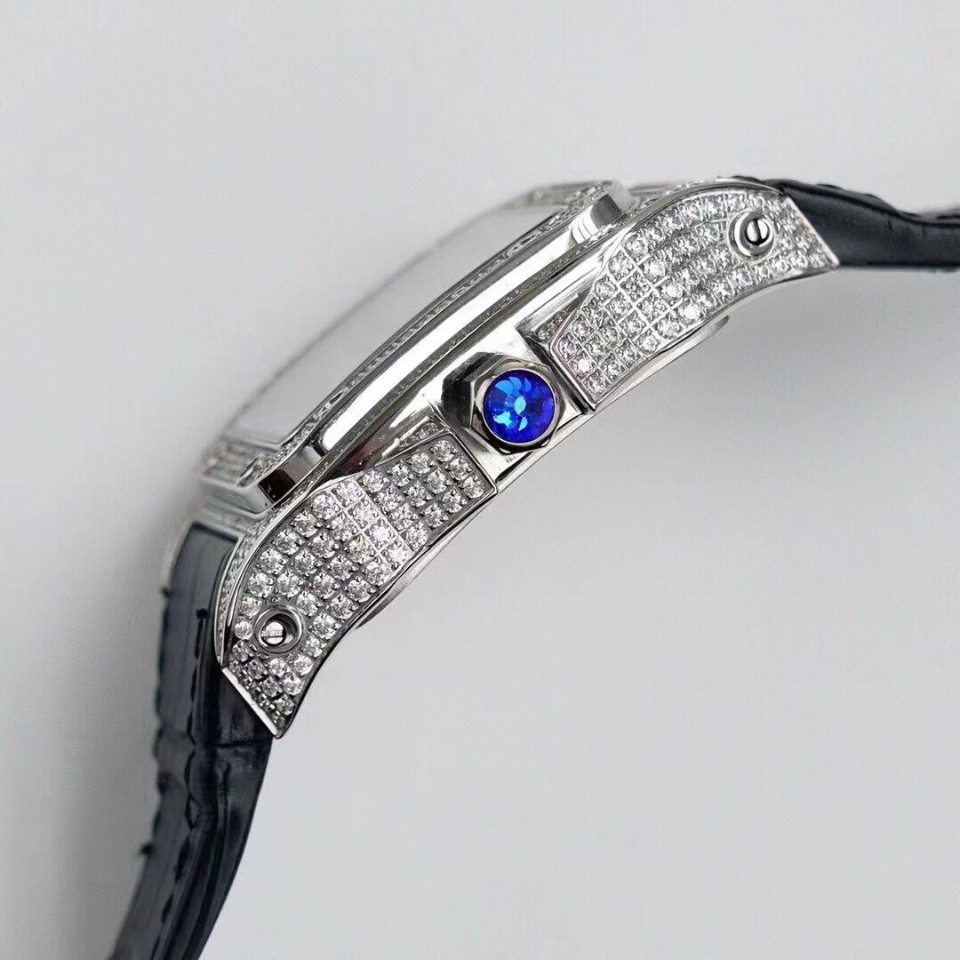Cartier Santos 100 Large Automatic 18k White Gold Diamond Bezel/Case WM501751