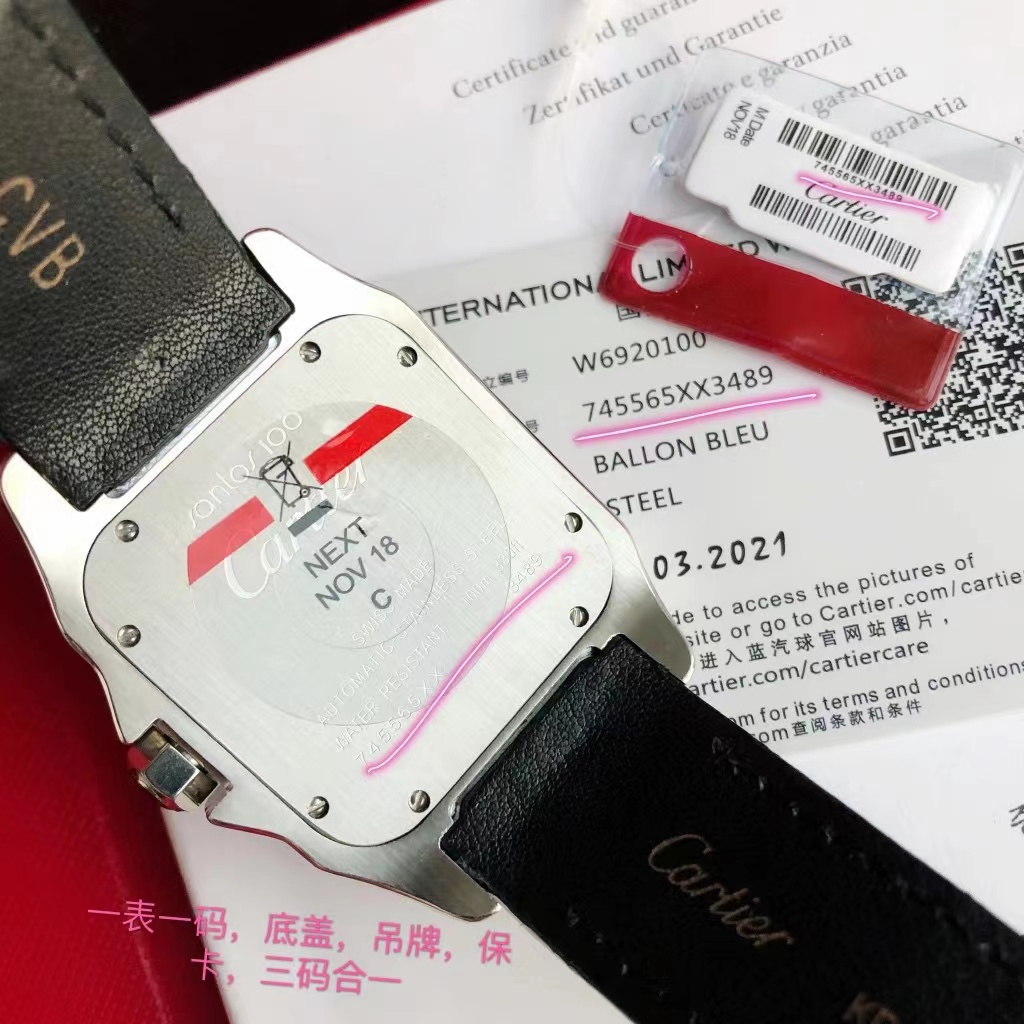 Cartier Santos 100 Large Automatic 18k White Gold Diamond Bezel/Case WM501751