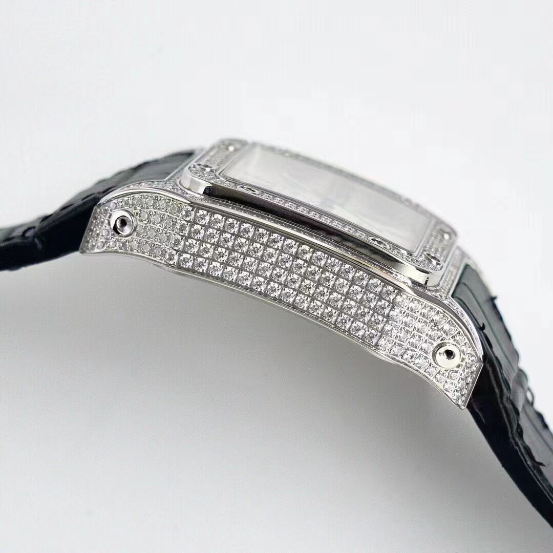 Cartier Santos 100 Large Automatic 18k White Gold Diamond Bezel/Case WM501751