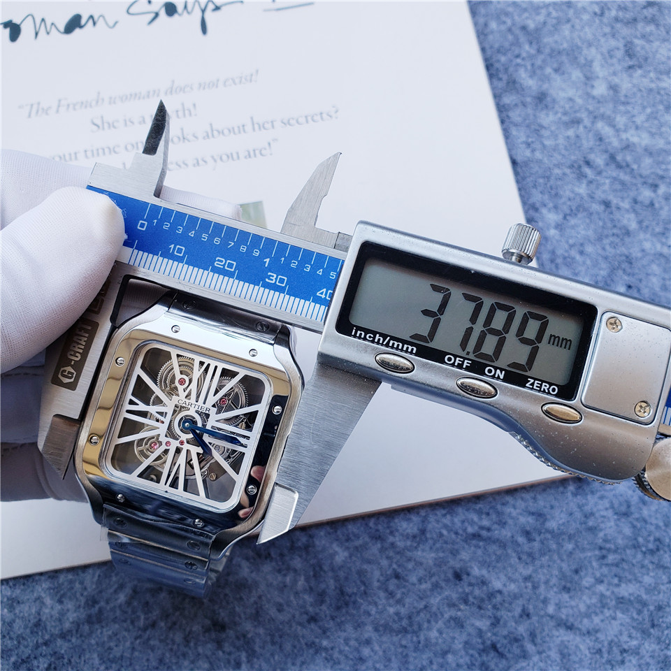 Cartier Santos de Cartier Skeleton WHSA0009 silver white wire