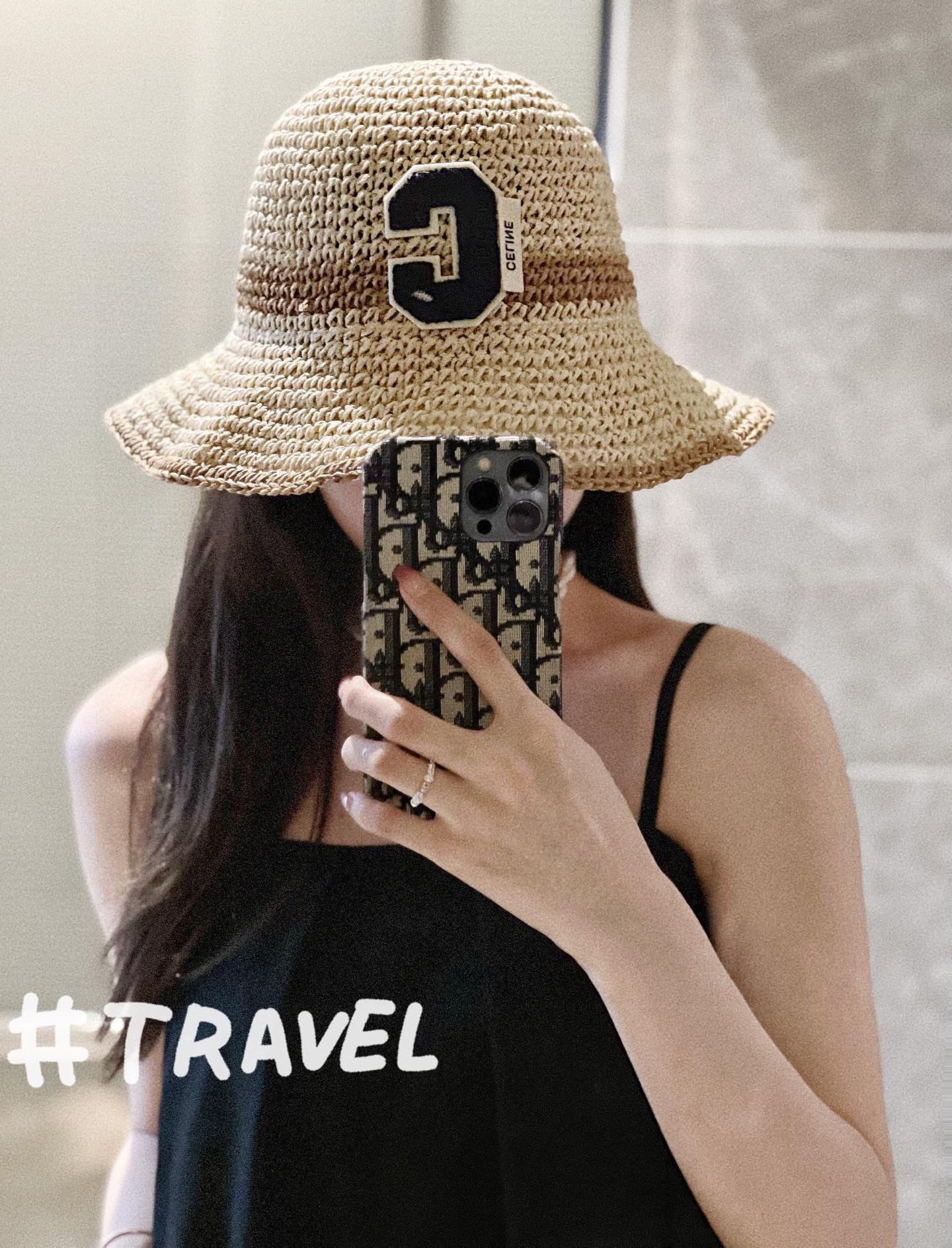 logo Celine Straw Bucket Hat - Celine Straw Bucket Hat - 'C' Logo