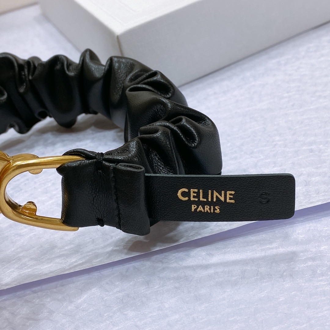 Celine belt Light black embossed belt