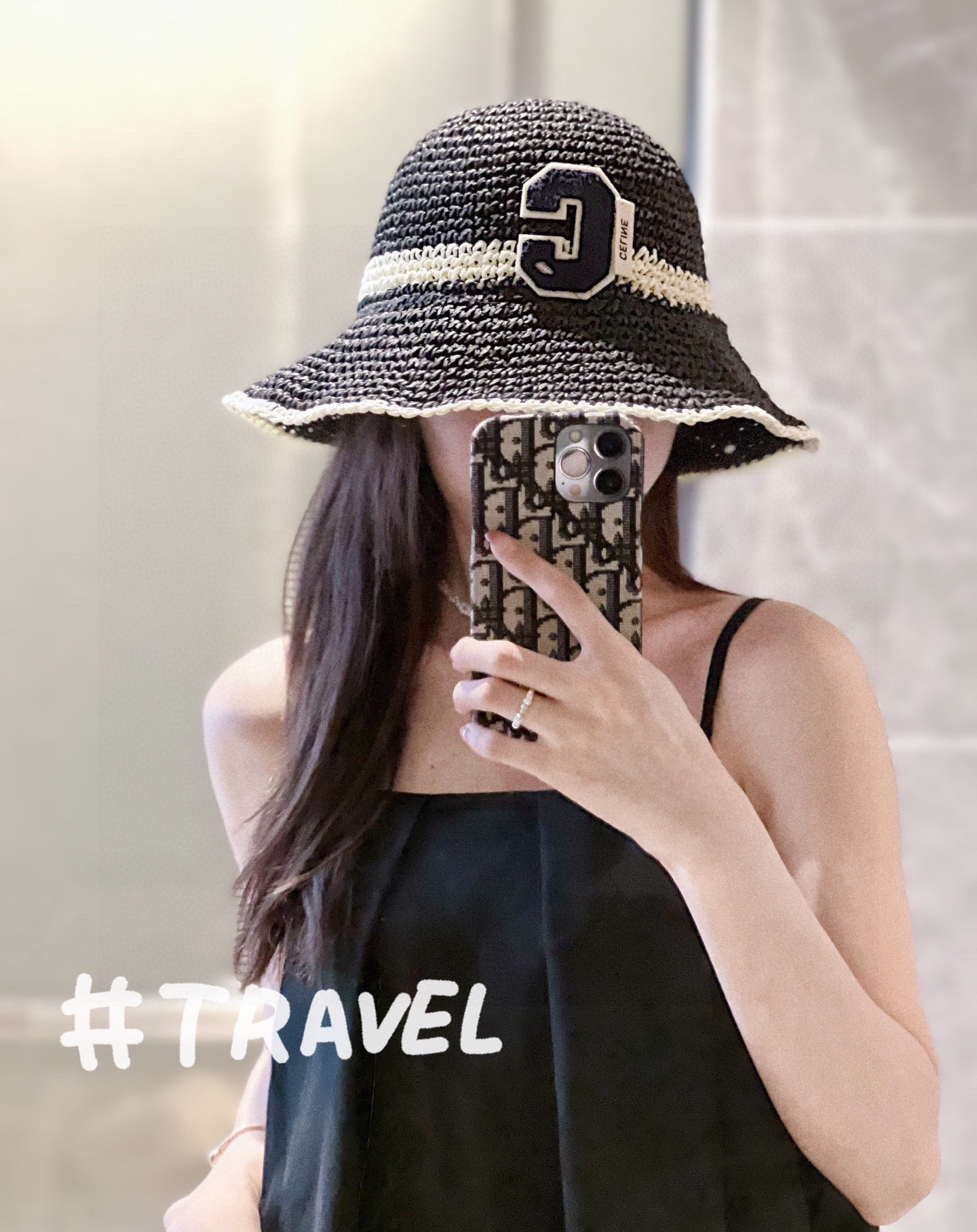 Celine Black Straw Bucket Hat - Designer Summer Hat