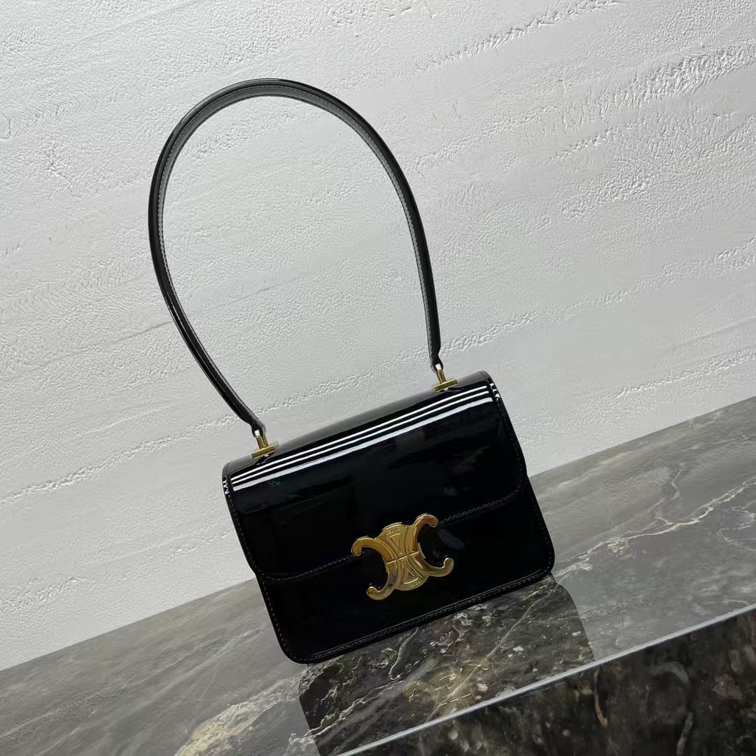 Celine Black Patent Calfskin Teen Garance Top Handle Bag – Mine & Yours