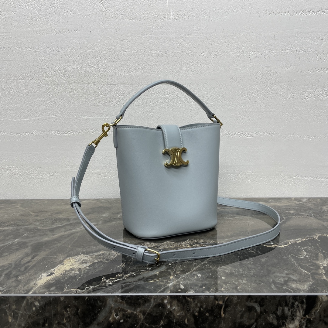 Celine MINI BUCKET LOUISE IN smooth calfskin - ICE BLUE