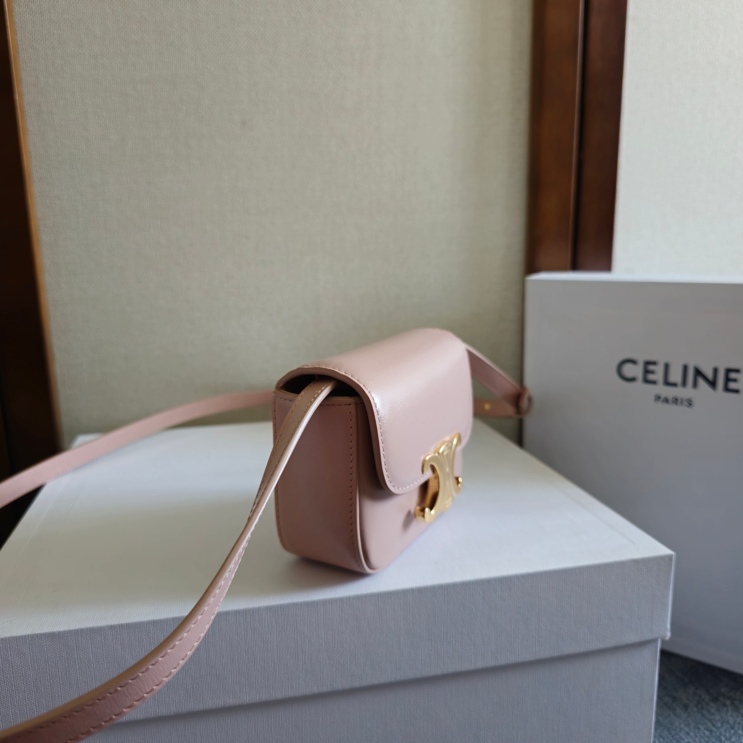 Celine TEEN TRIOMPHE BAG IN SHINY CALFSKIN - | CELINE