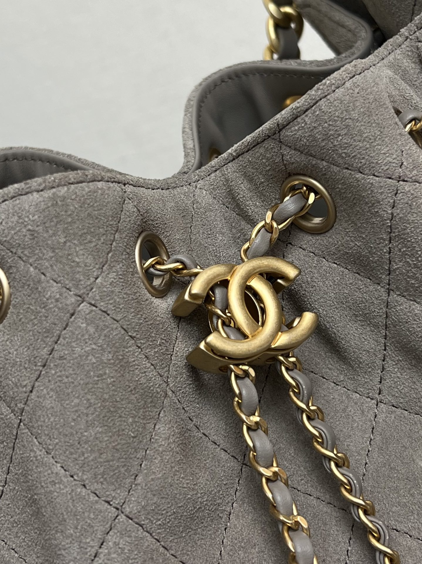 Chanel 25 leather handbag Chanel Grey in Leather