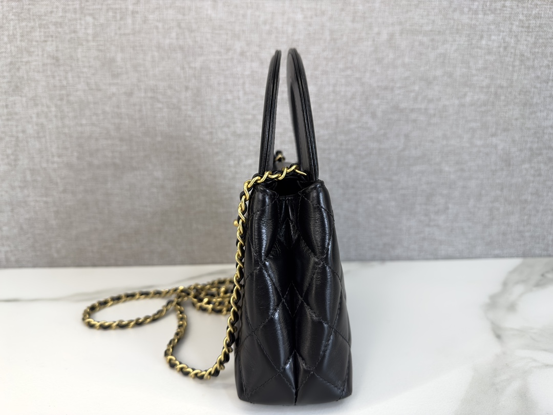 Chanel Black Quilted Calfskin Leather Nano Kelly Shopper