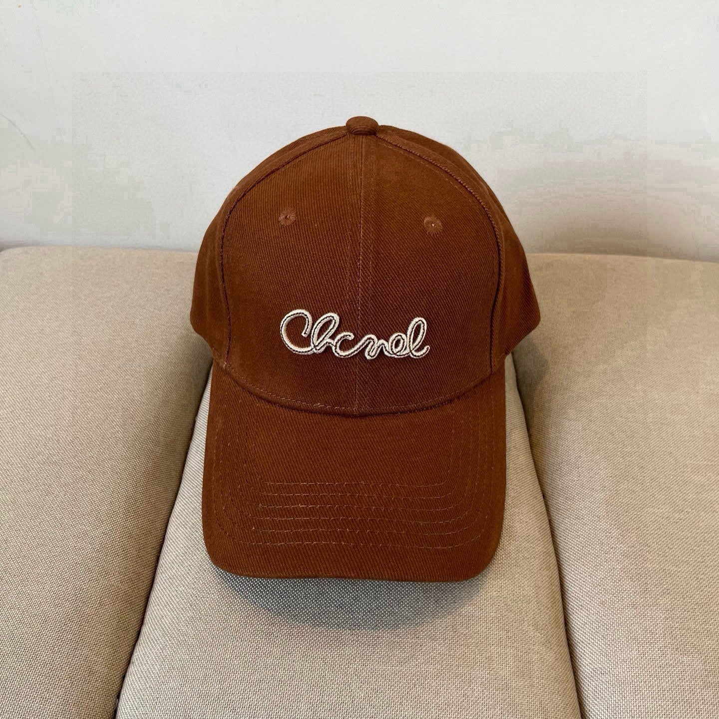 Brown Chenel Baseball Cap - Brown "Chenel" Embroidered Baseball Cap