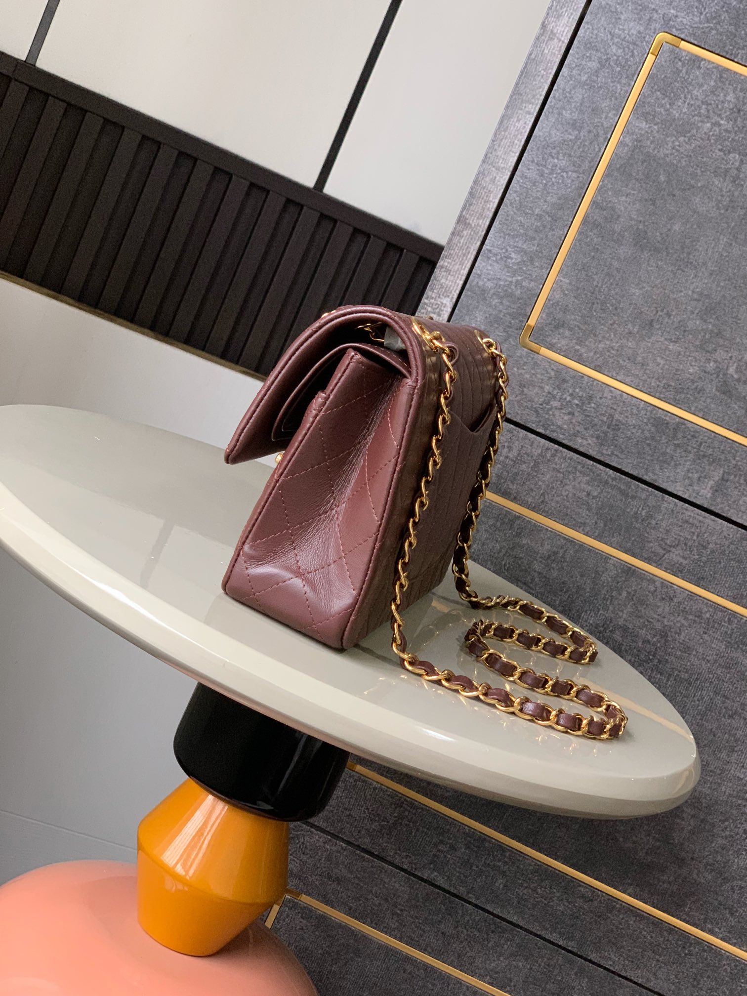 Chanel Brown Lambskin Medium Classic Double Flap Bag at 1stDib