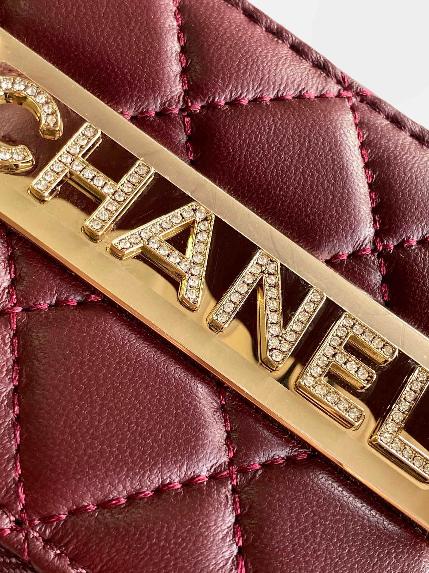 Chanel Burgundy Quilted Leather Pick Me Up Vanity Bag