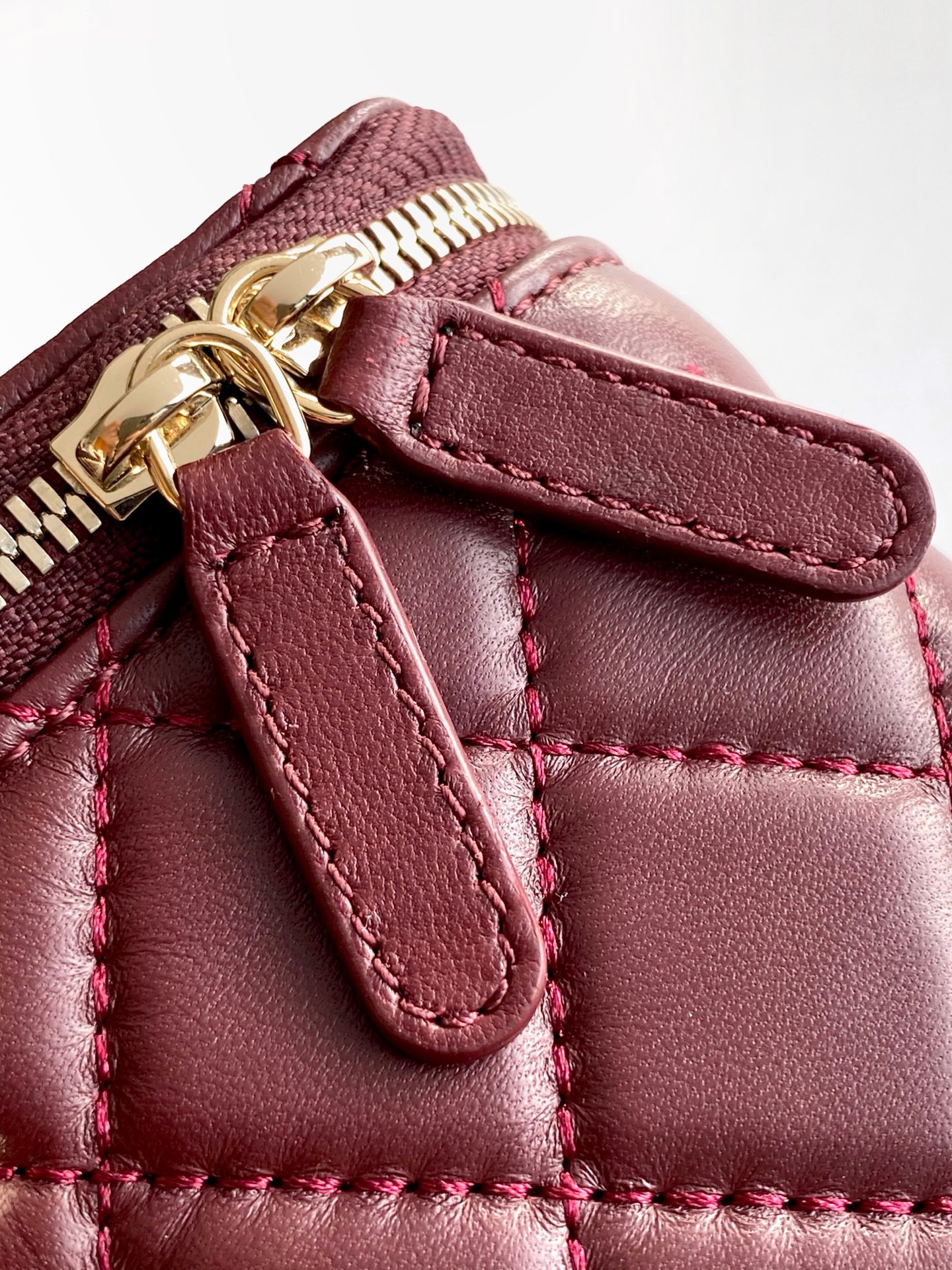 Chanel Burgundy Quilted Leather Pick Me Up Vanity Bag