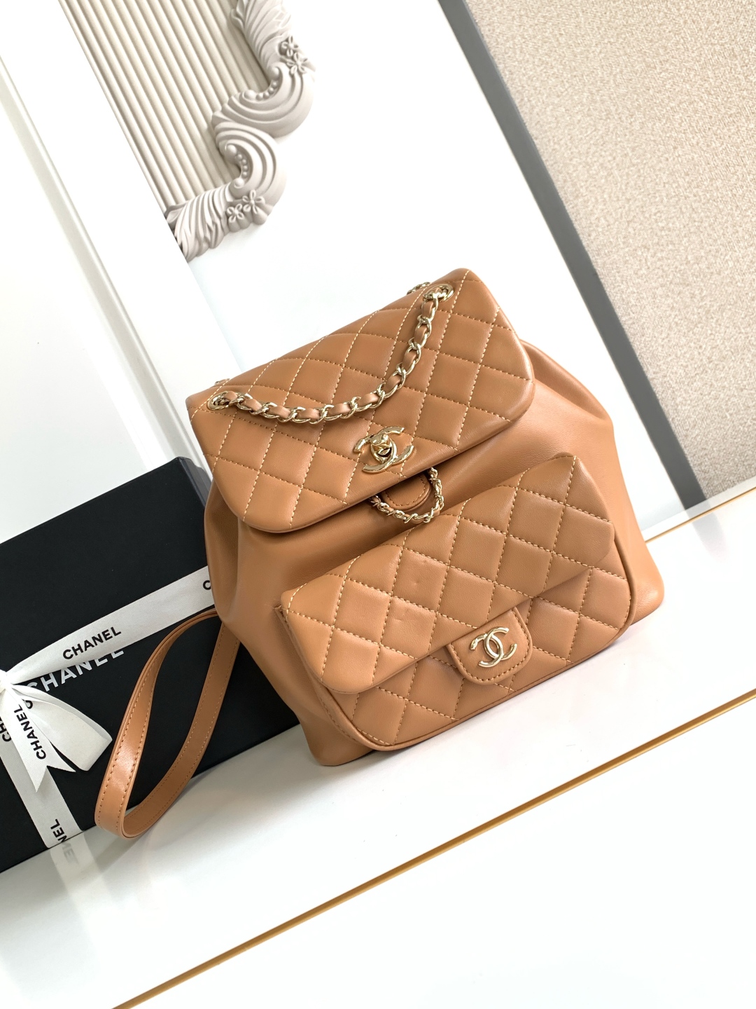 CHANEL Calfskin Quilted Medium Duma Pockets