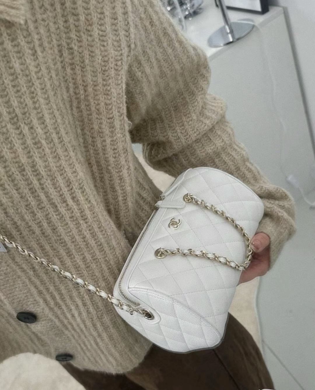 Chanel Caviar Classic Timeless Tote - White Totes, Handbags