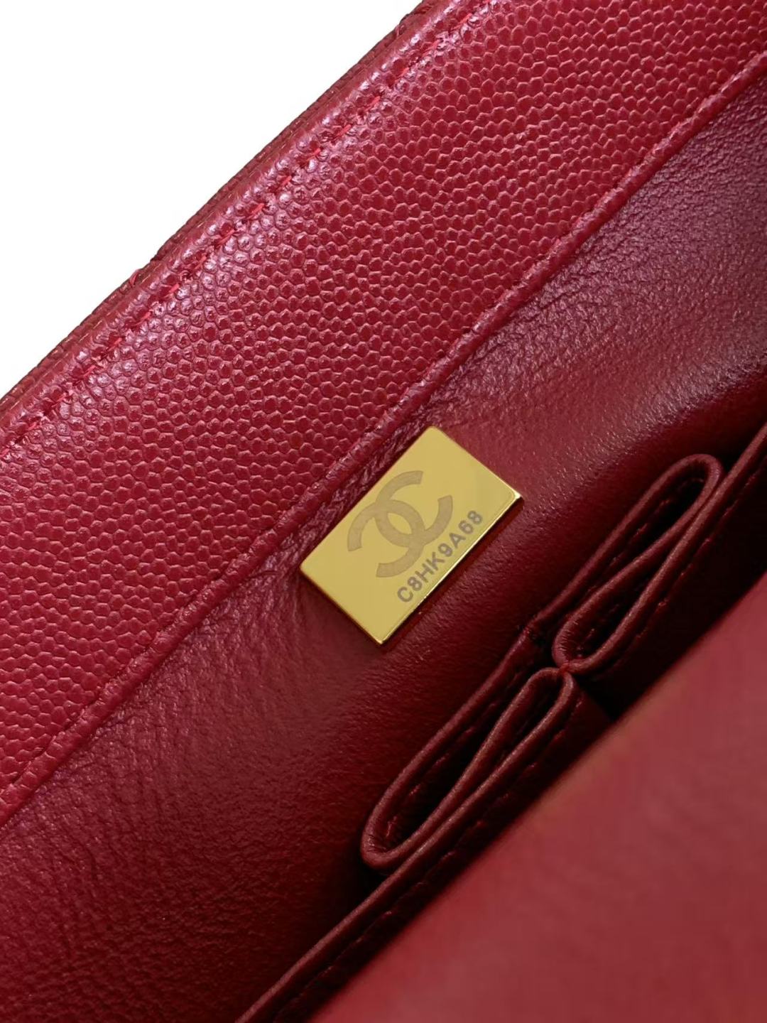 CHANEL Caviar Lizard Embossed Quilted Small Coco Handle Flap Burgundy 1251353 |