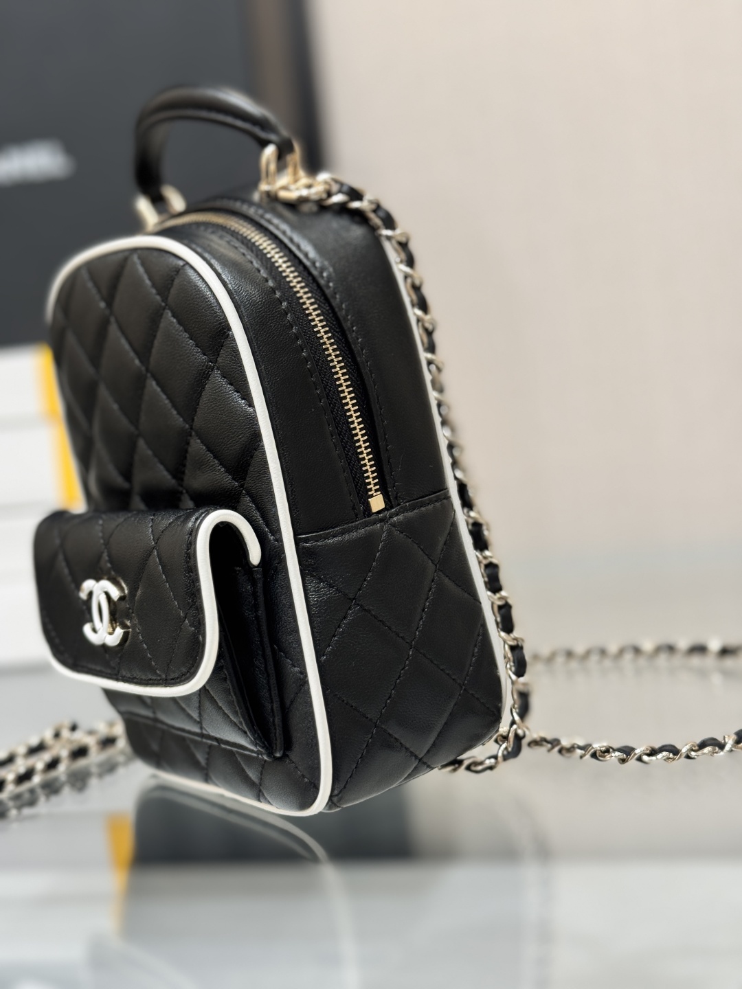 CHANEL Caviar Quilted CC Mini Classic Backpack Black