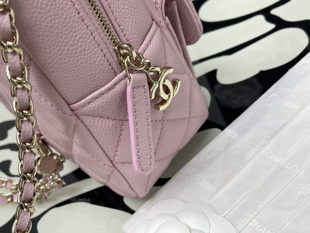 CHANEL Caviar Quilted CC Mini Classic Backpack Light Pink