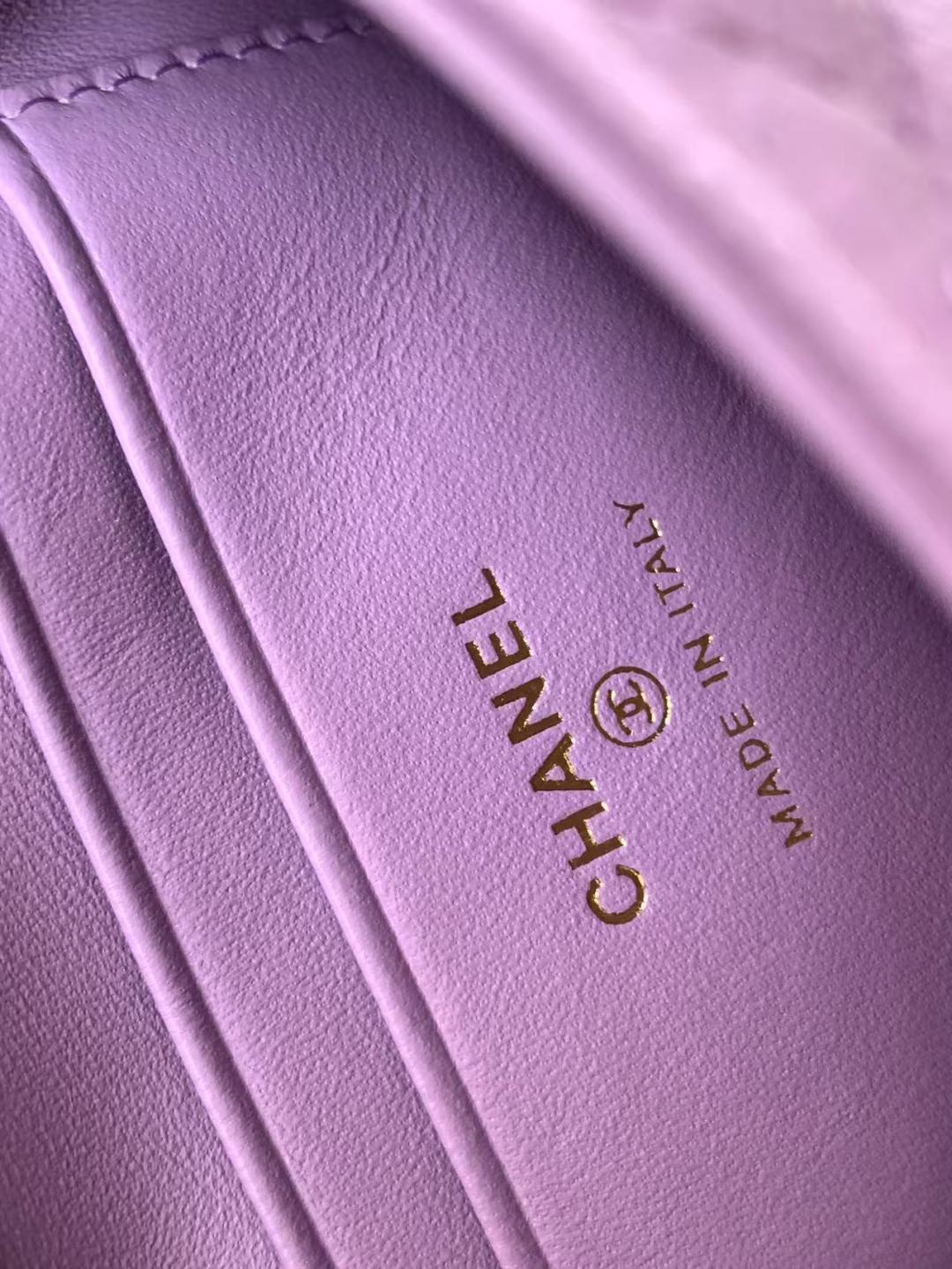 CHANEL Caviar Quilted Extra Mini Coco Handle Flap Purple