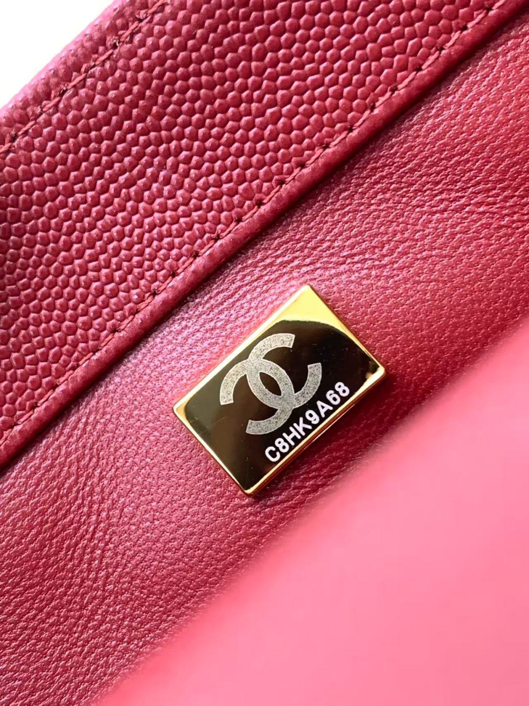 CHANEL Caviar Quilted Lizard Embossed Extra Mini Coco Handle Flap Burgundy 1000611