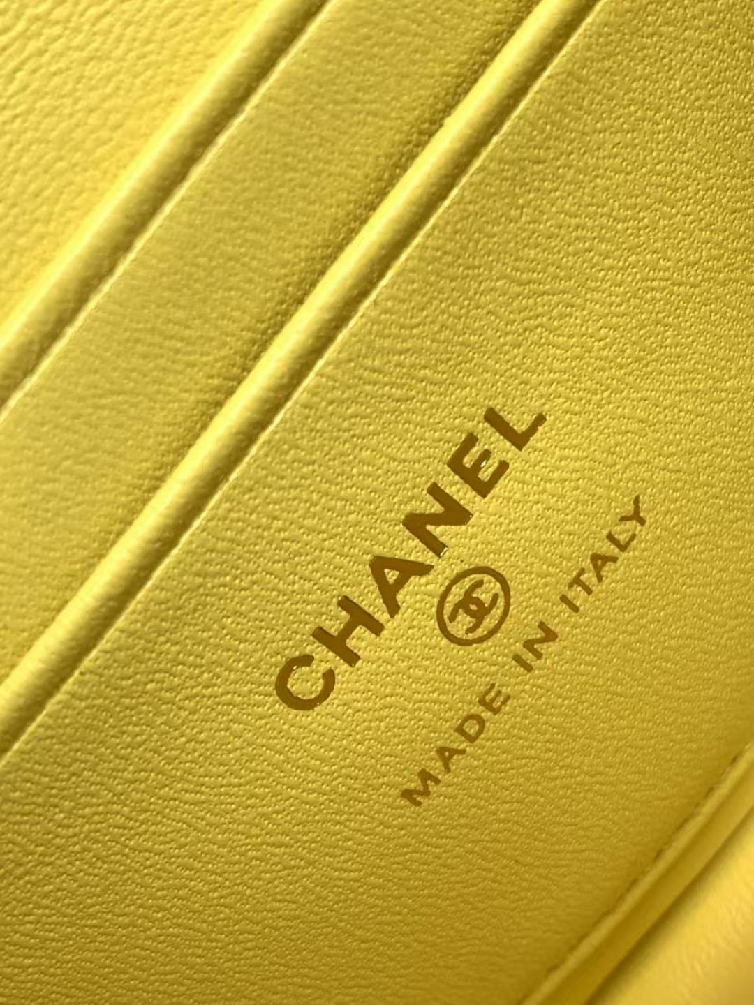 CHANEL Caviar Quilted Mini Coco Handle Flap Yellow 265626