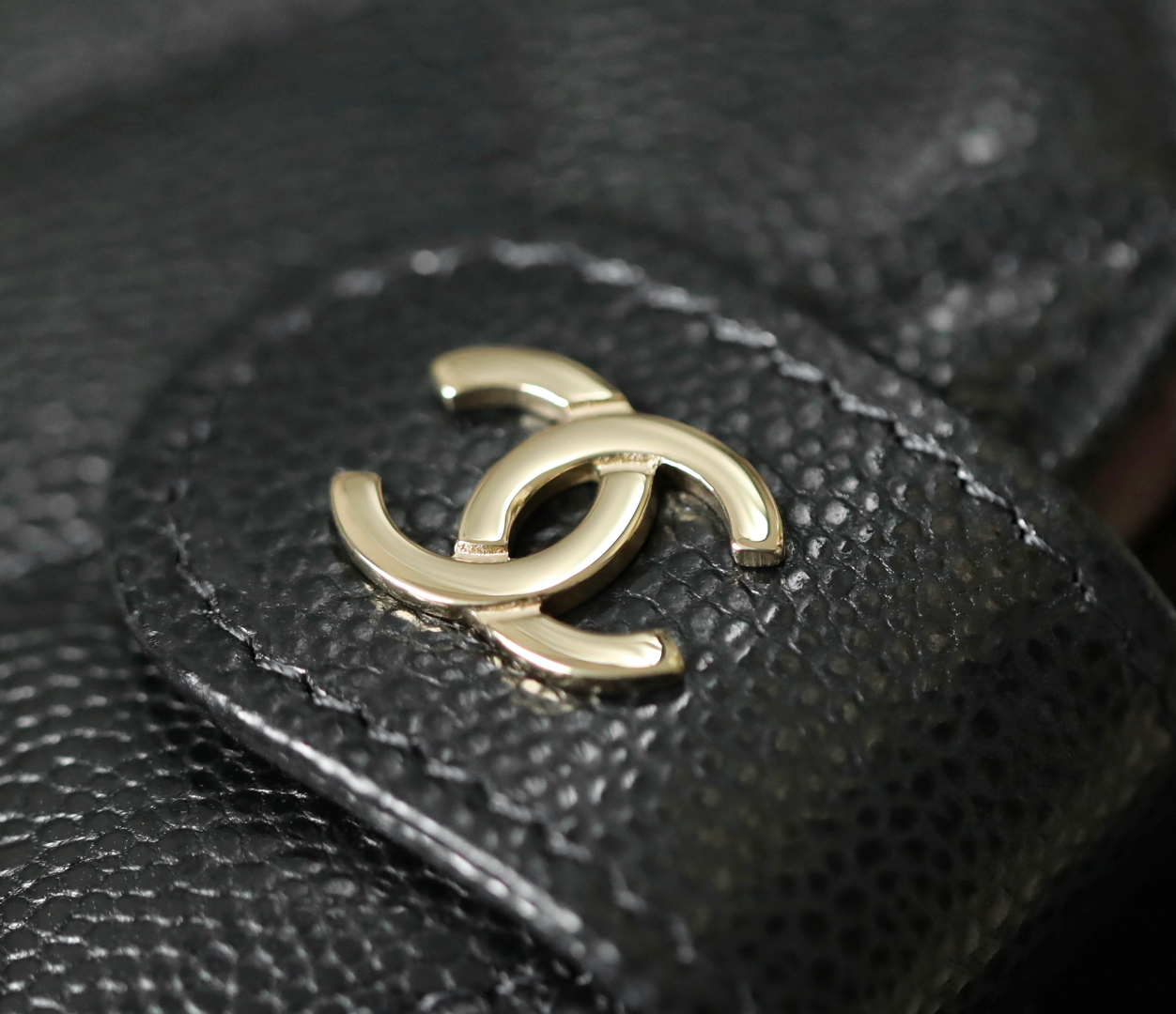 CHANEL Caviar Quilted Passport Holder Black 1567277