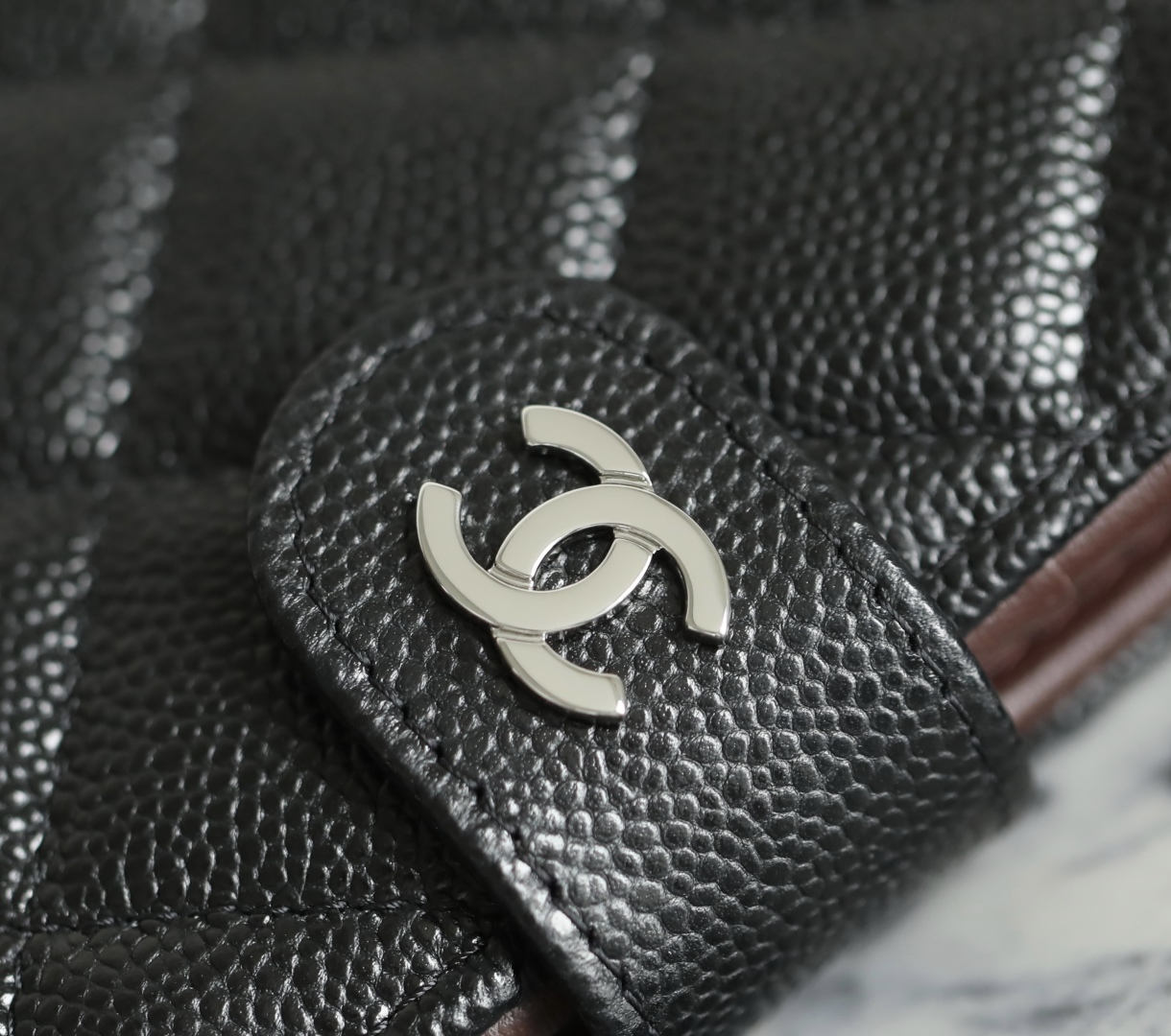 CHANEL Caviar Quilted Passport Holder Black 1570410