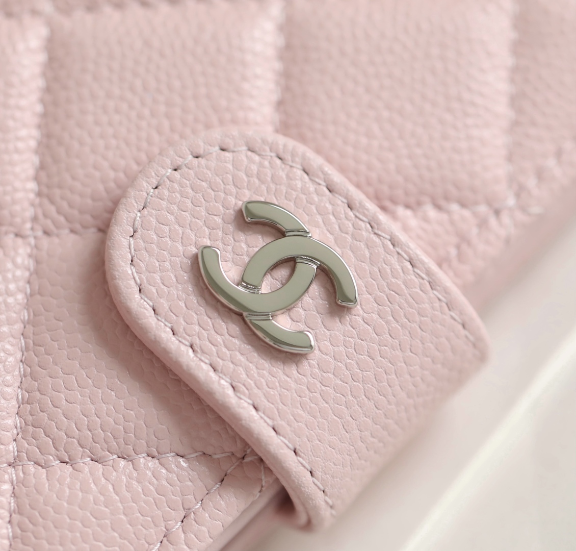 CHANEL Caviar Quilted Passport Holder Pink 1483053