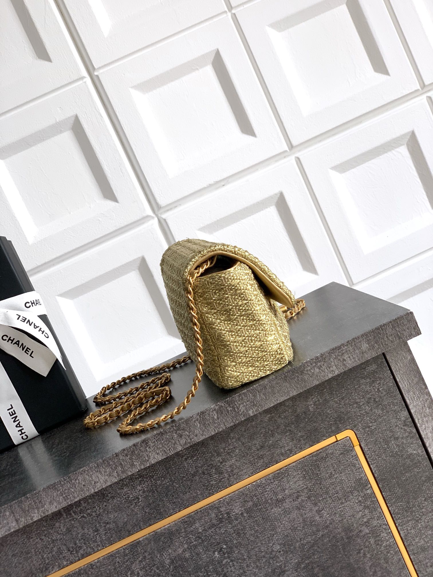 CHANEL Caviar Quilted Small Boy Messenger Bag Black