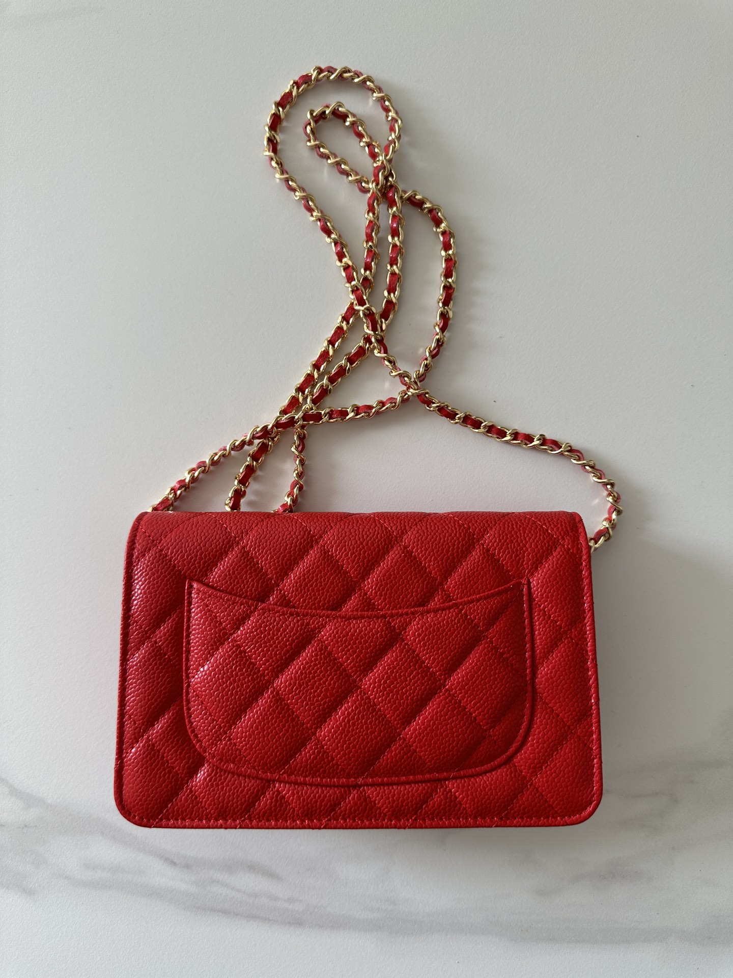 CHANEL Caviar Quilted Wallet On Chain WOC Red 1197260 |