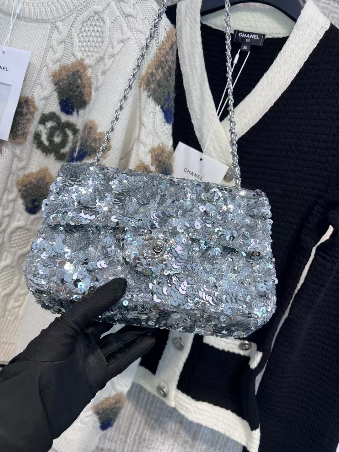 Chanel Chain belt - Metal, glass pearls, fresh water pearls & strass silver