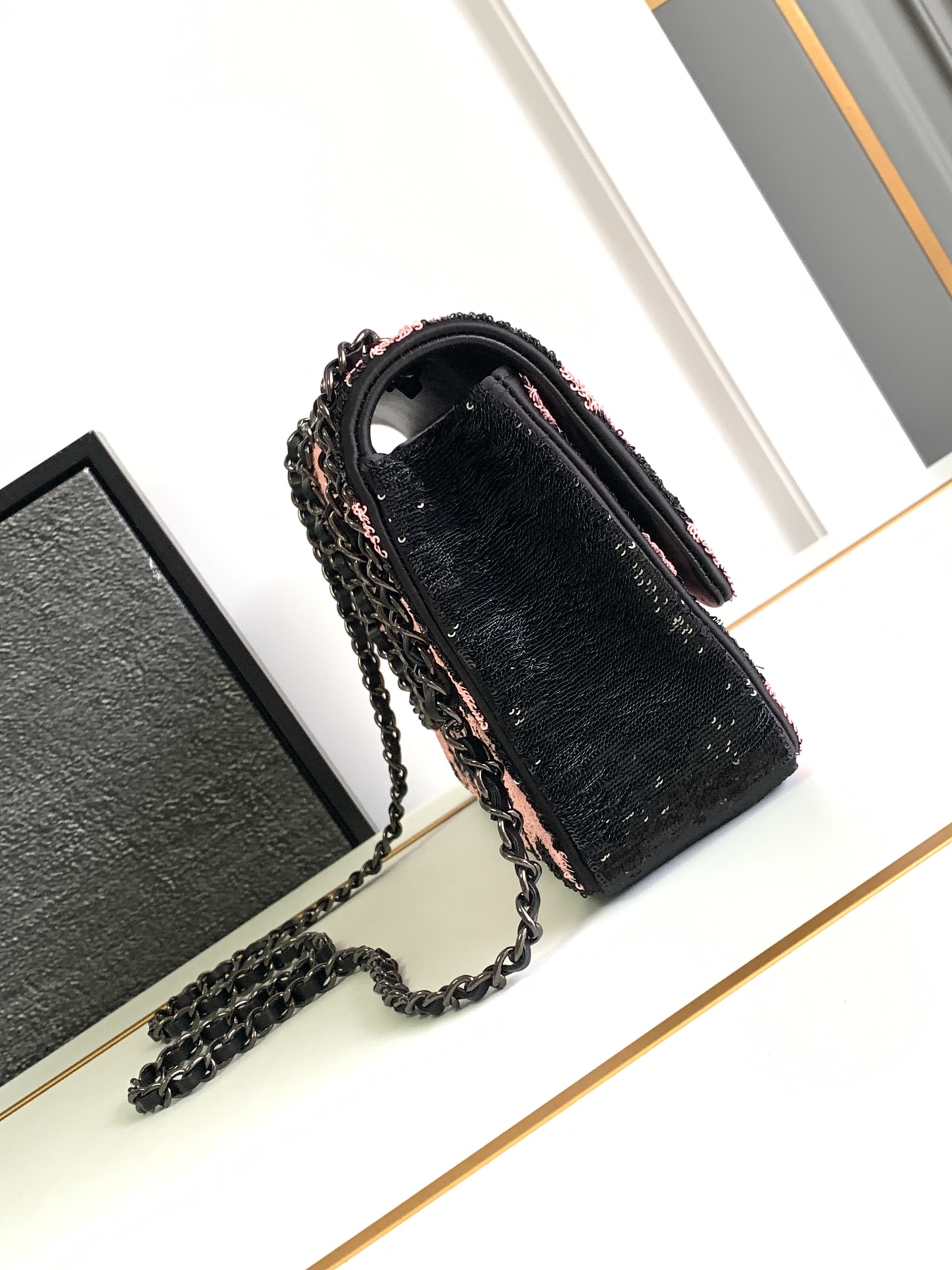 Chanel Chanel Navy & Pink Graffiti Sequins Flap Bag