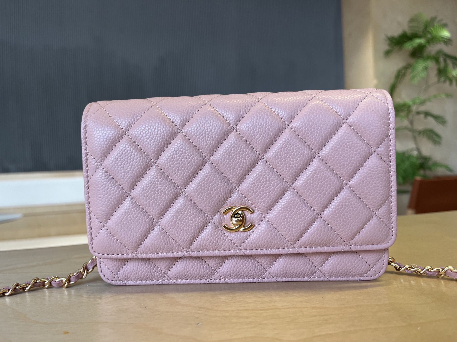 Chanel Classic Quilted Wallet on Chain - Purple Crossbody Bags,