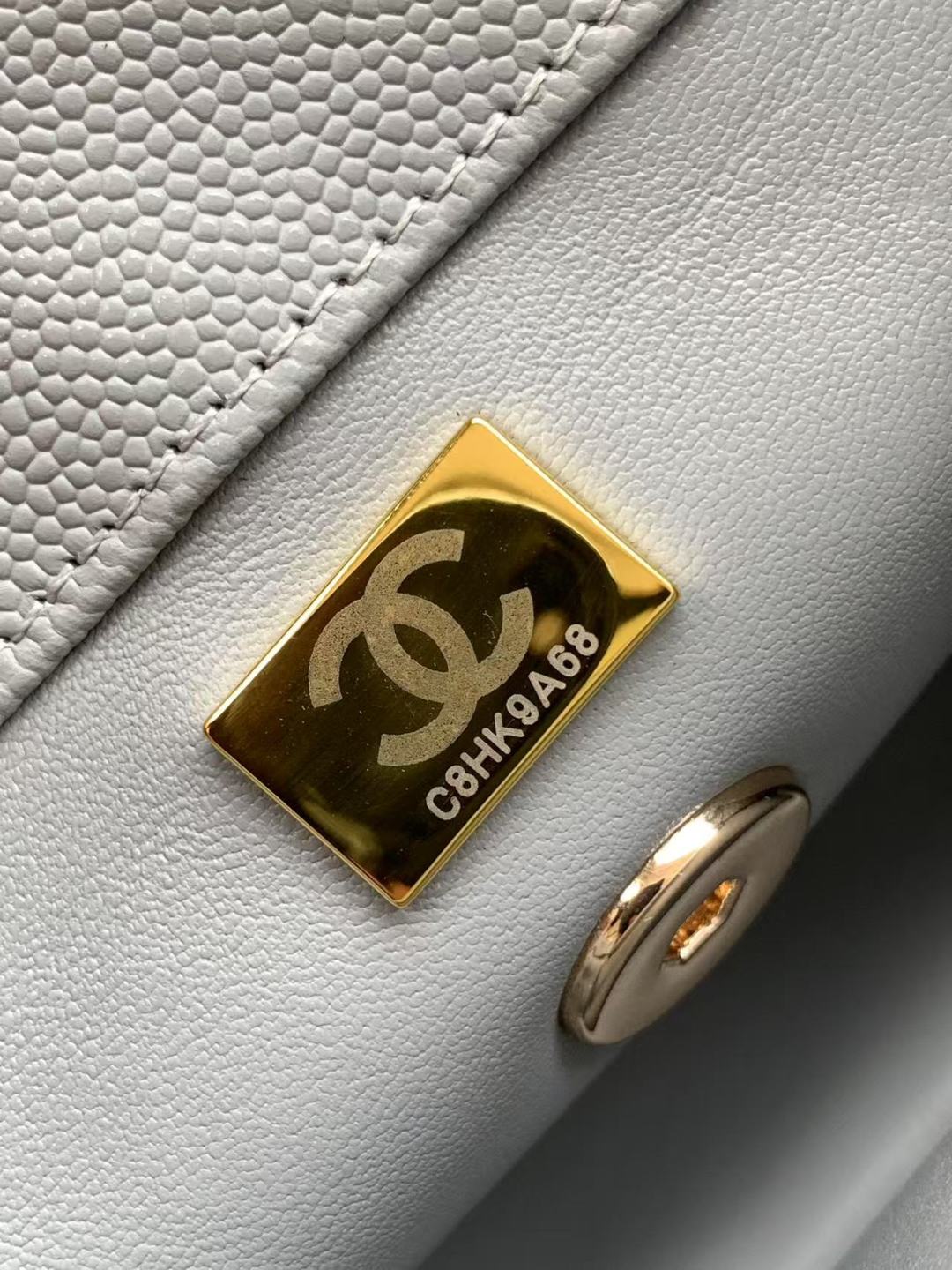 CHANEL Coco Handle Flap Shoulder Bag Grey Quilted