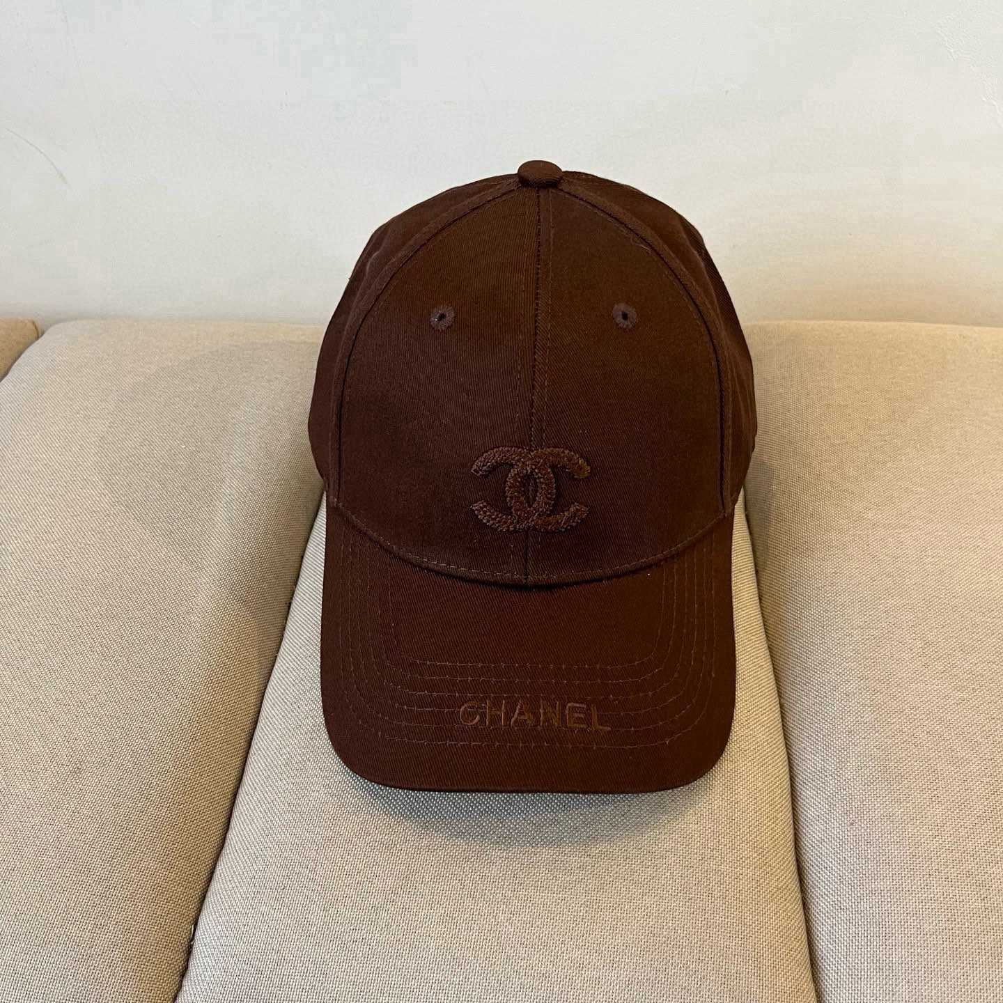 Chanel Brown Cotton Baseball Cap - Embroidered Logo
