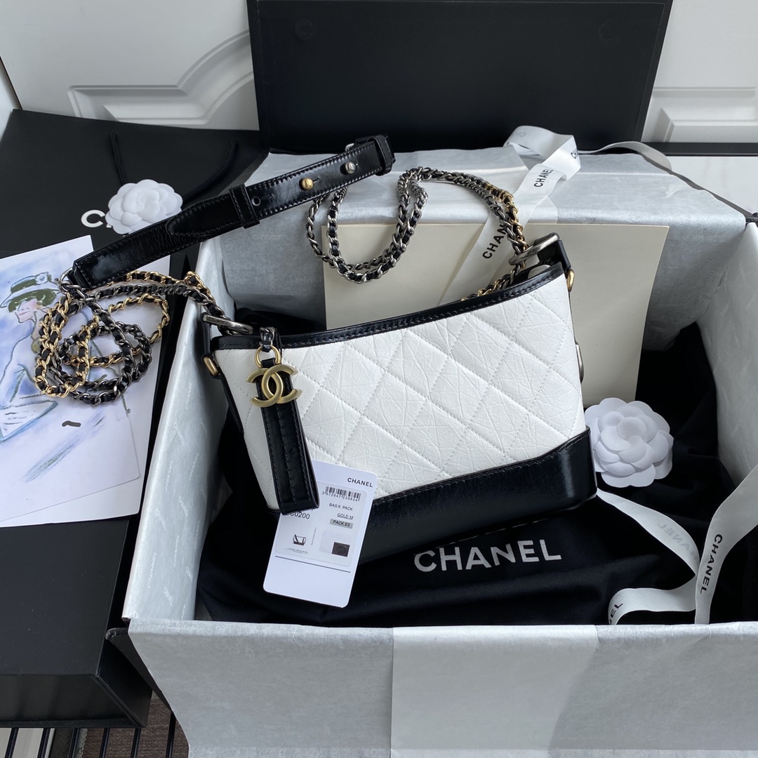 Chanel Gabrielle Hobo Bag Small White