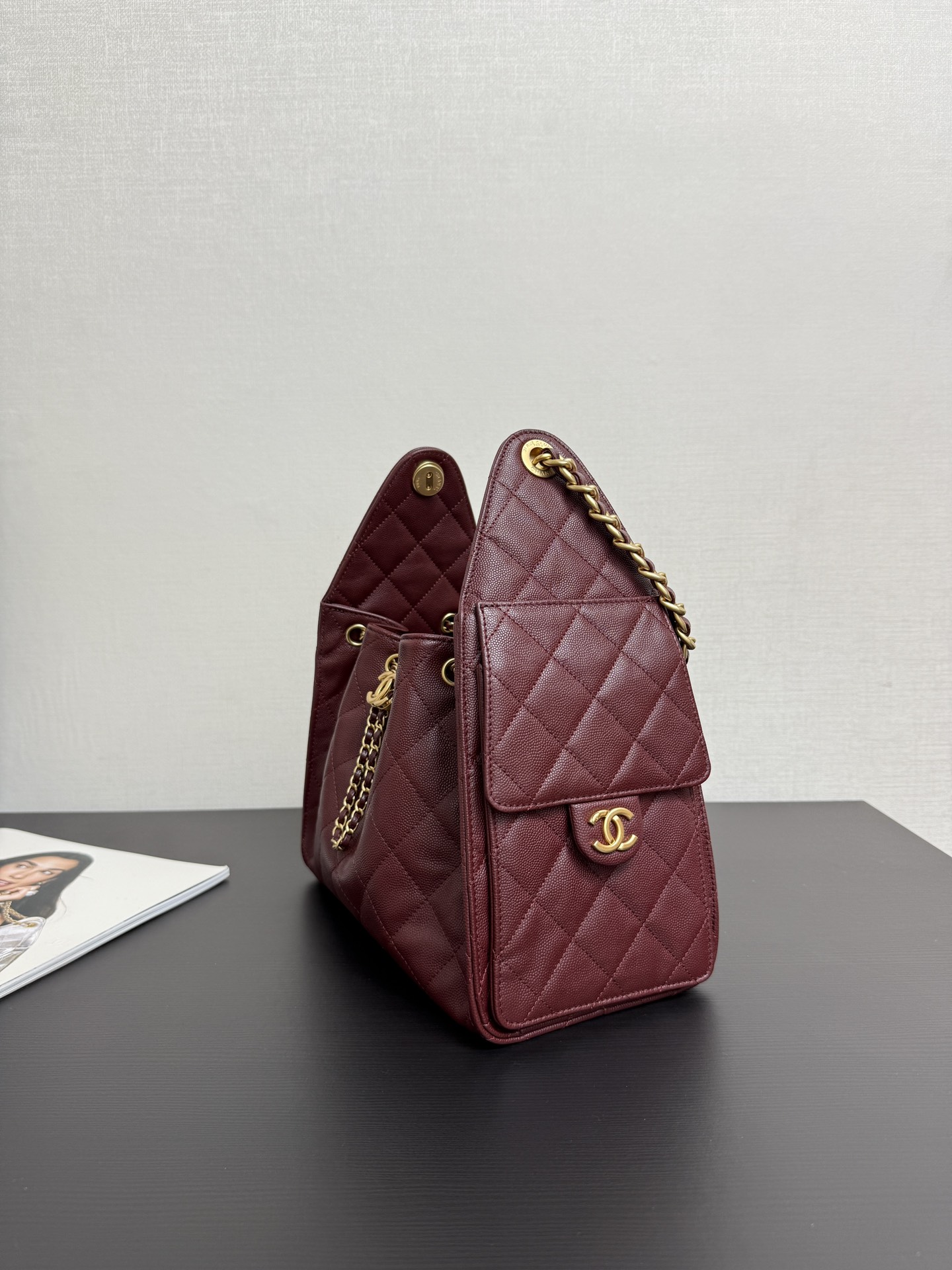 CHANEL Iridescent Caviar Quilted Extra Mini Coco Handle Flap Light Blue 1604028