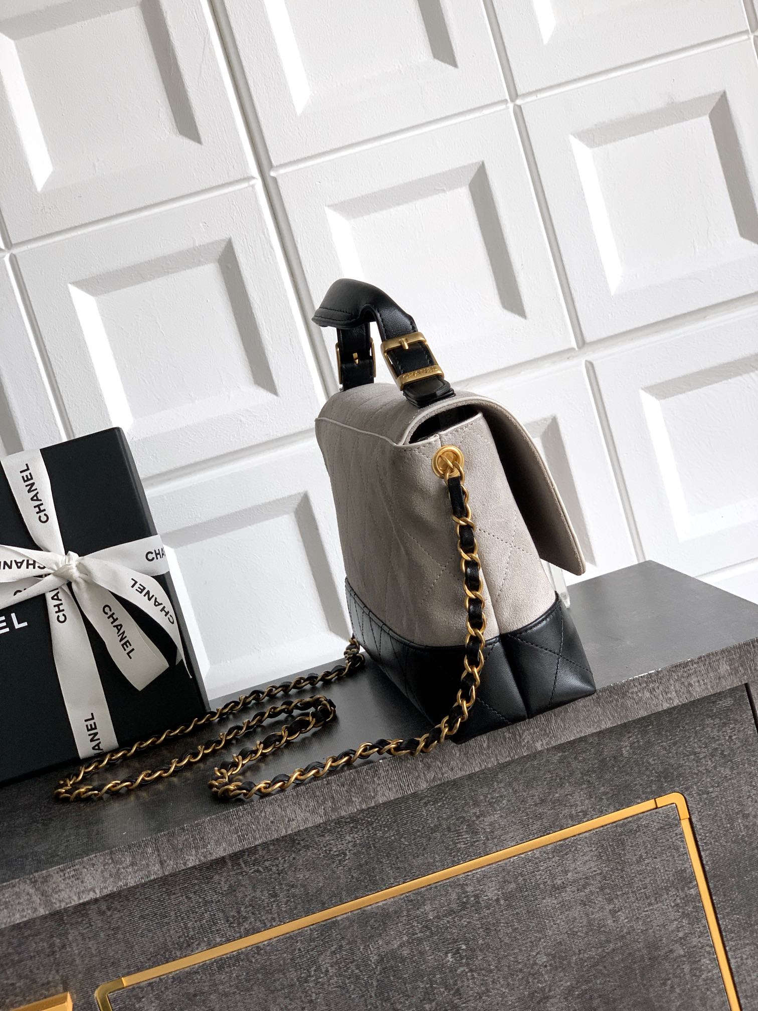 Chanel Lady Coco Flap Suede Leather Crossbody Bag