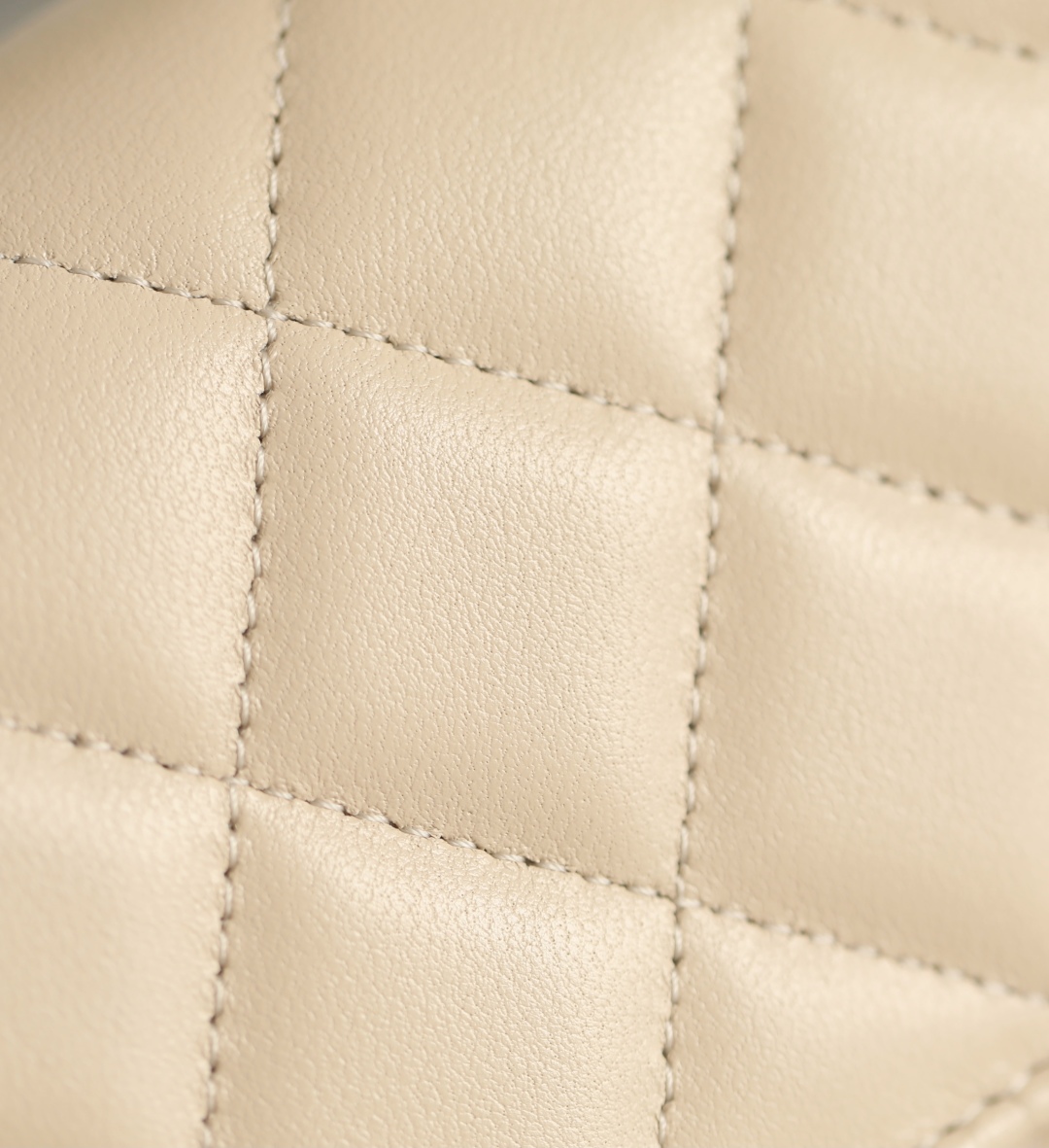 CHANEL Lambskin Quilted Flap Phone Holder With Chain Beige Brown 1452761